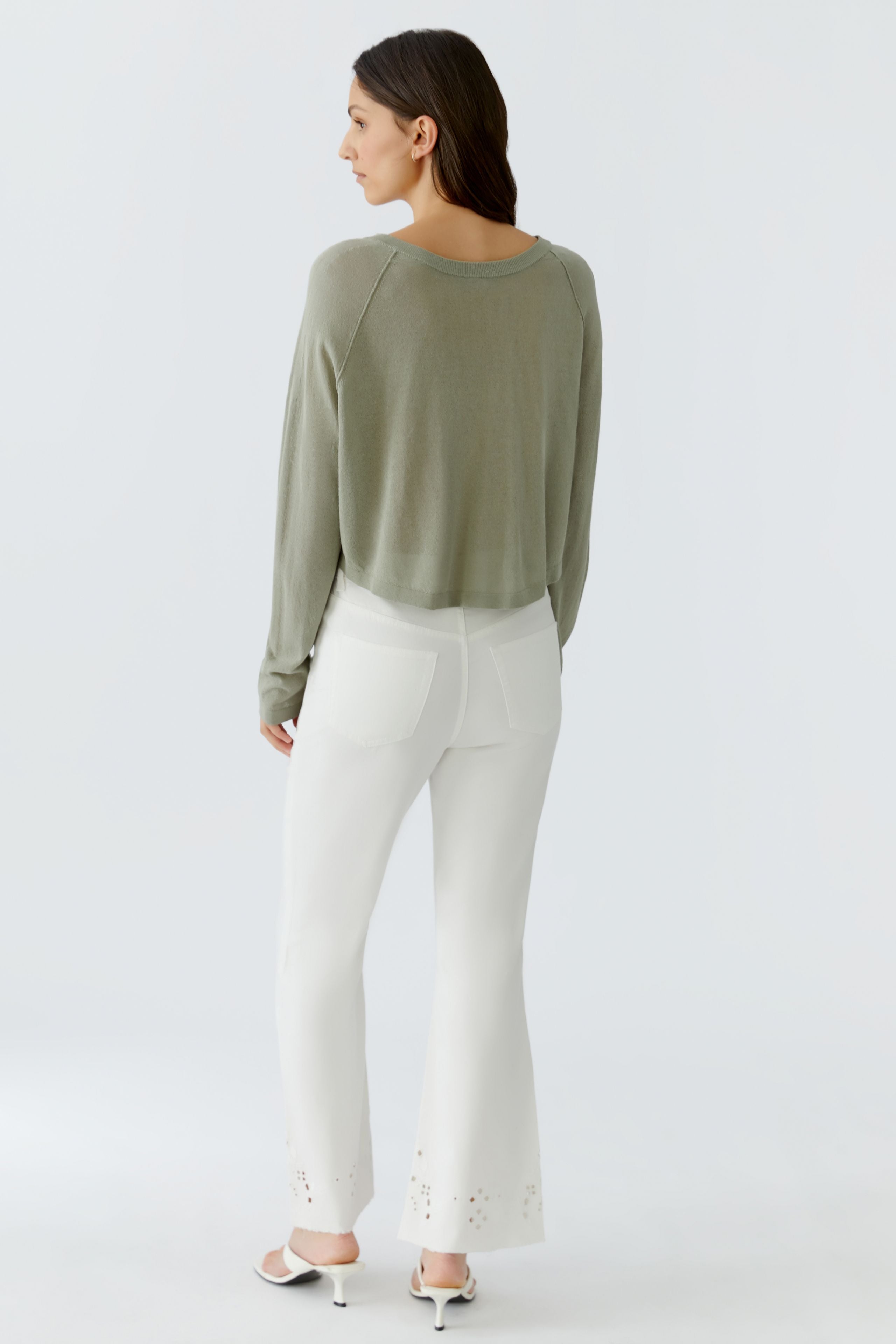 Oui Damen Strickjacken Seagrass