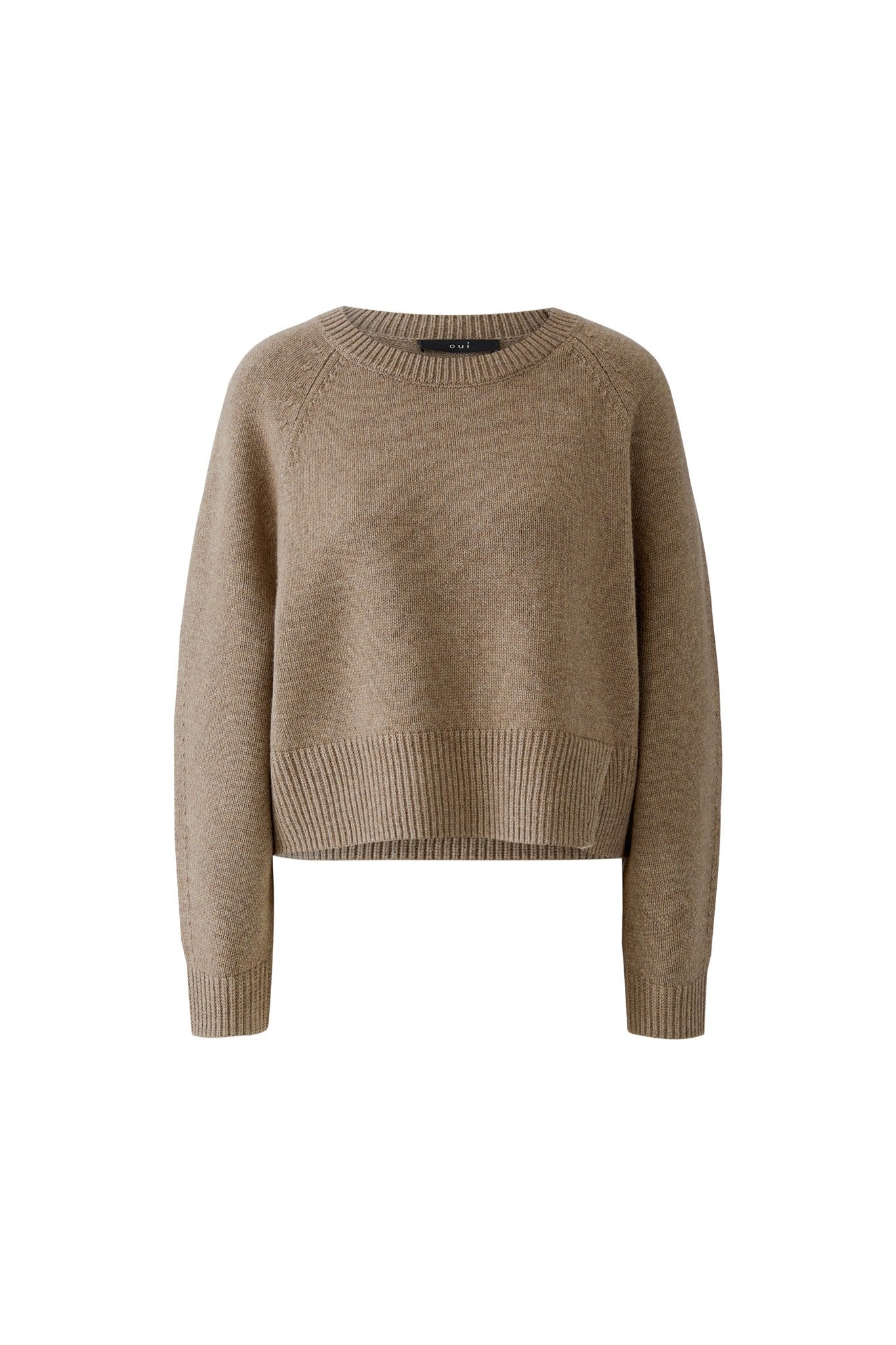 Oui Damen Pullover  Taupe Mela
