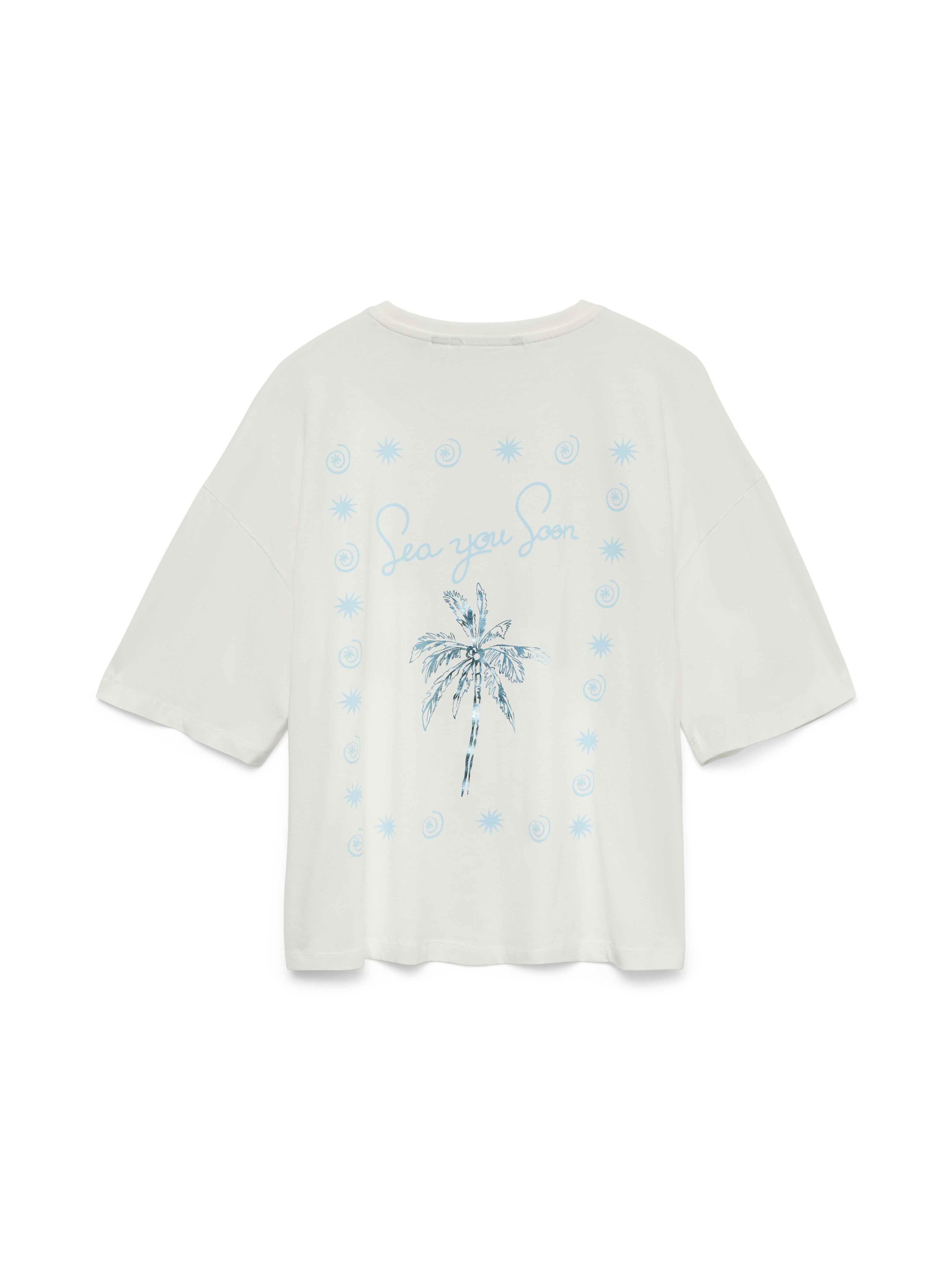 Vero Moda Damen T-Shirts Snow White/Palm