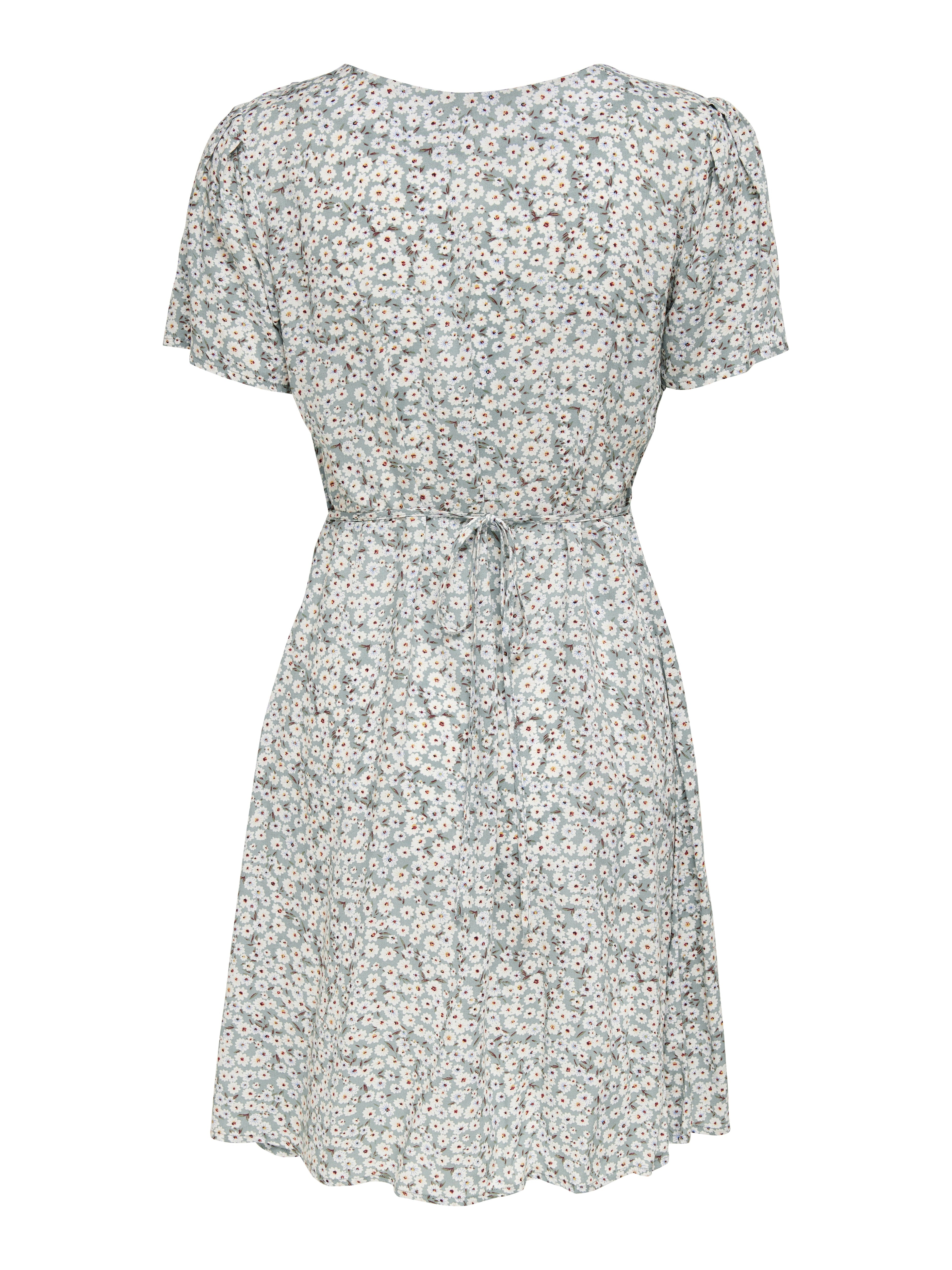 Only Damen Kleider Gray Mist/Flowe