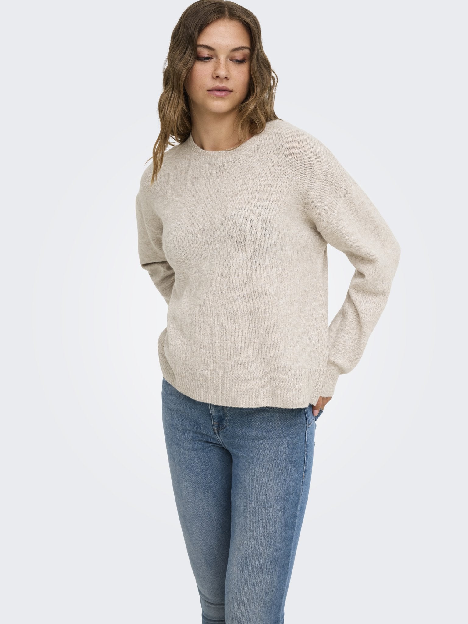 only Damen Pullover Humus/Melange