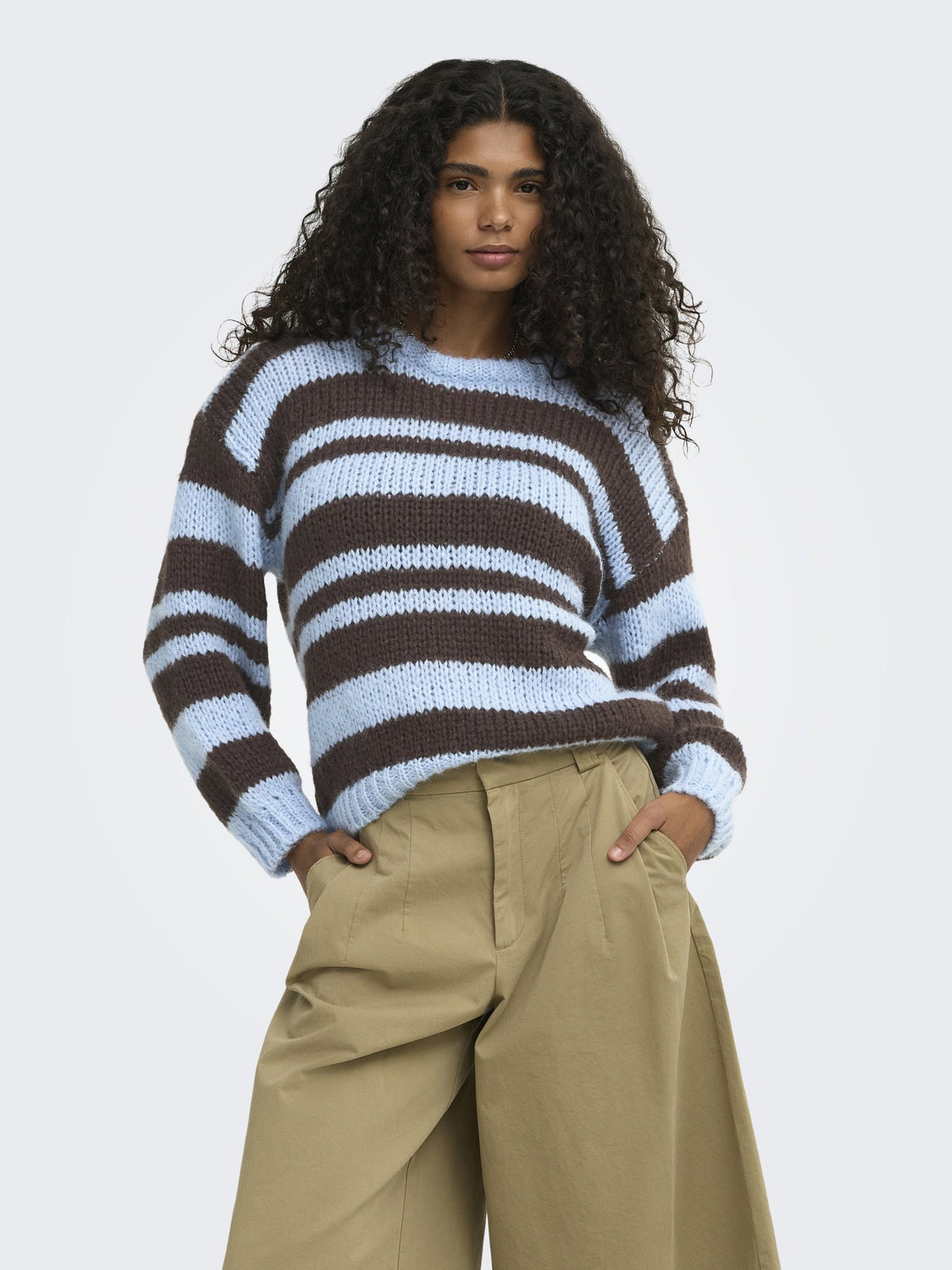 Only Damen Pullover Dusty Blue/Bloc