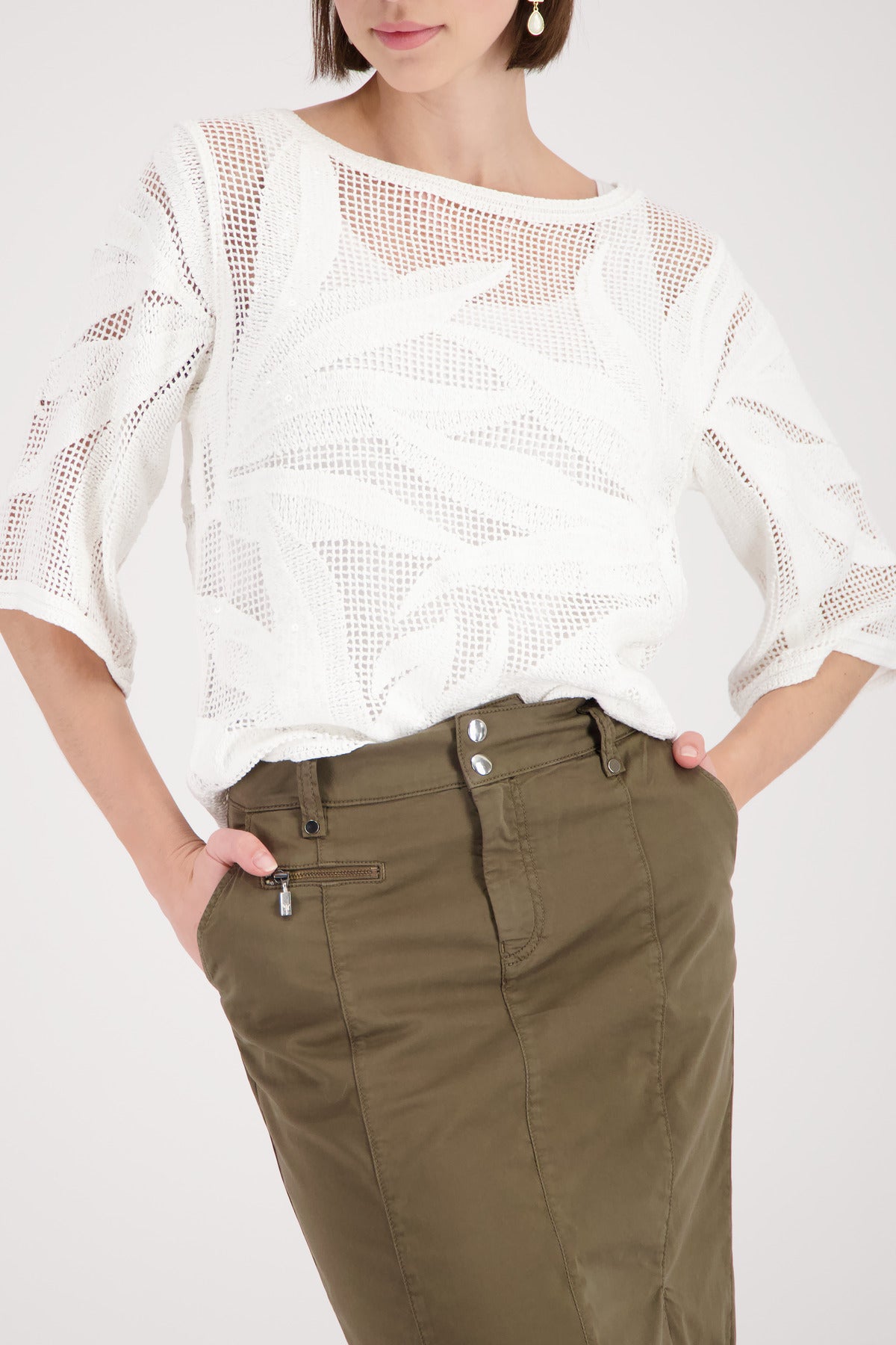 Monari Damen Pullover  Cream
