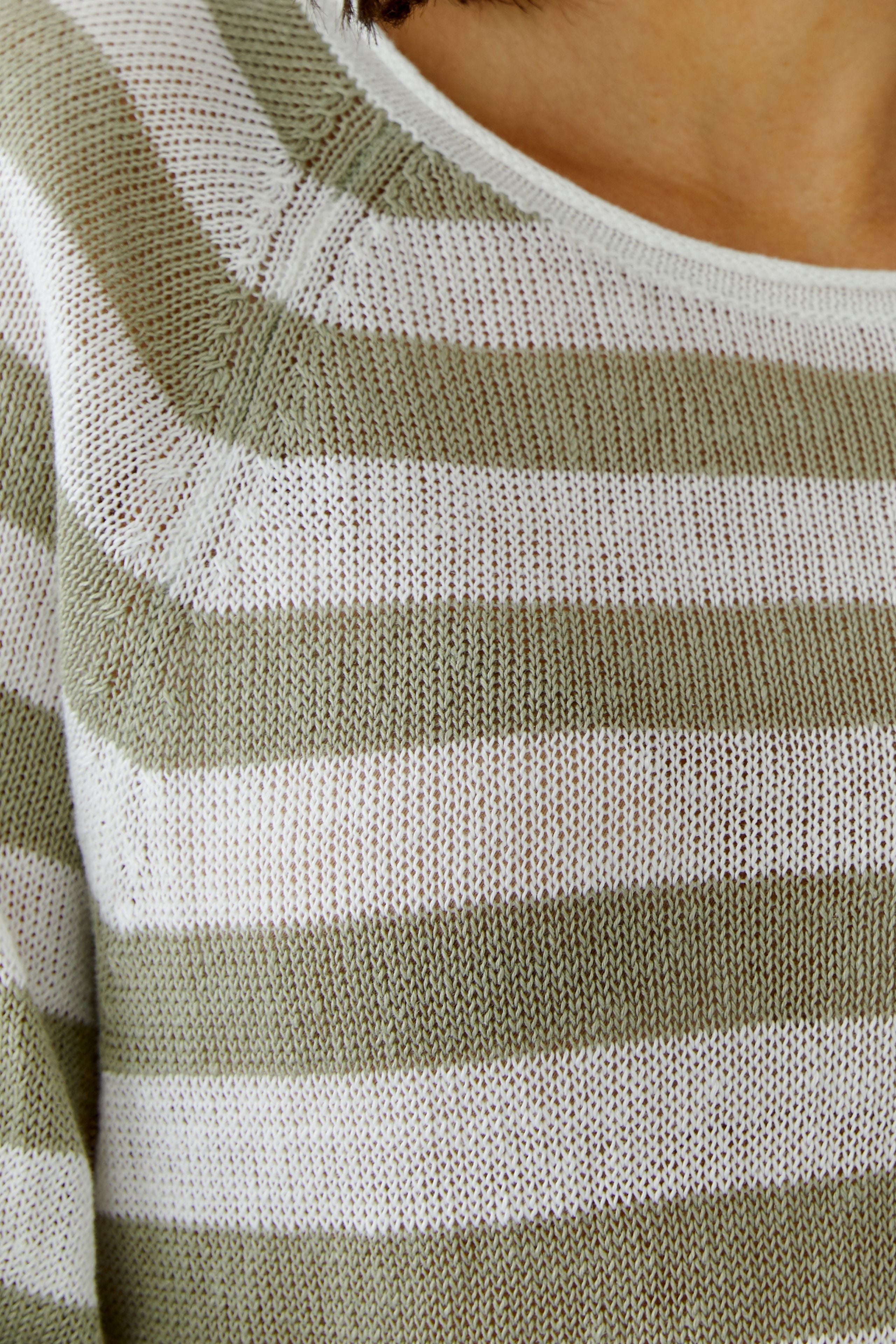 Oui Damen Pullover White Gree
