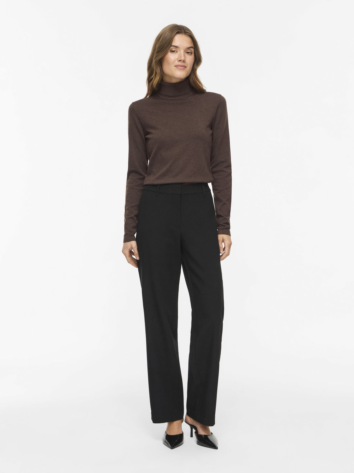 Vila Damen Pullover Coffee Bean/Mel