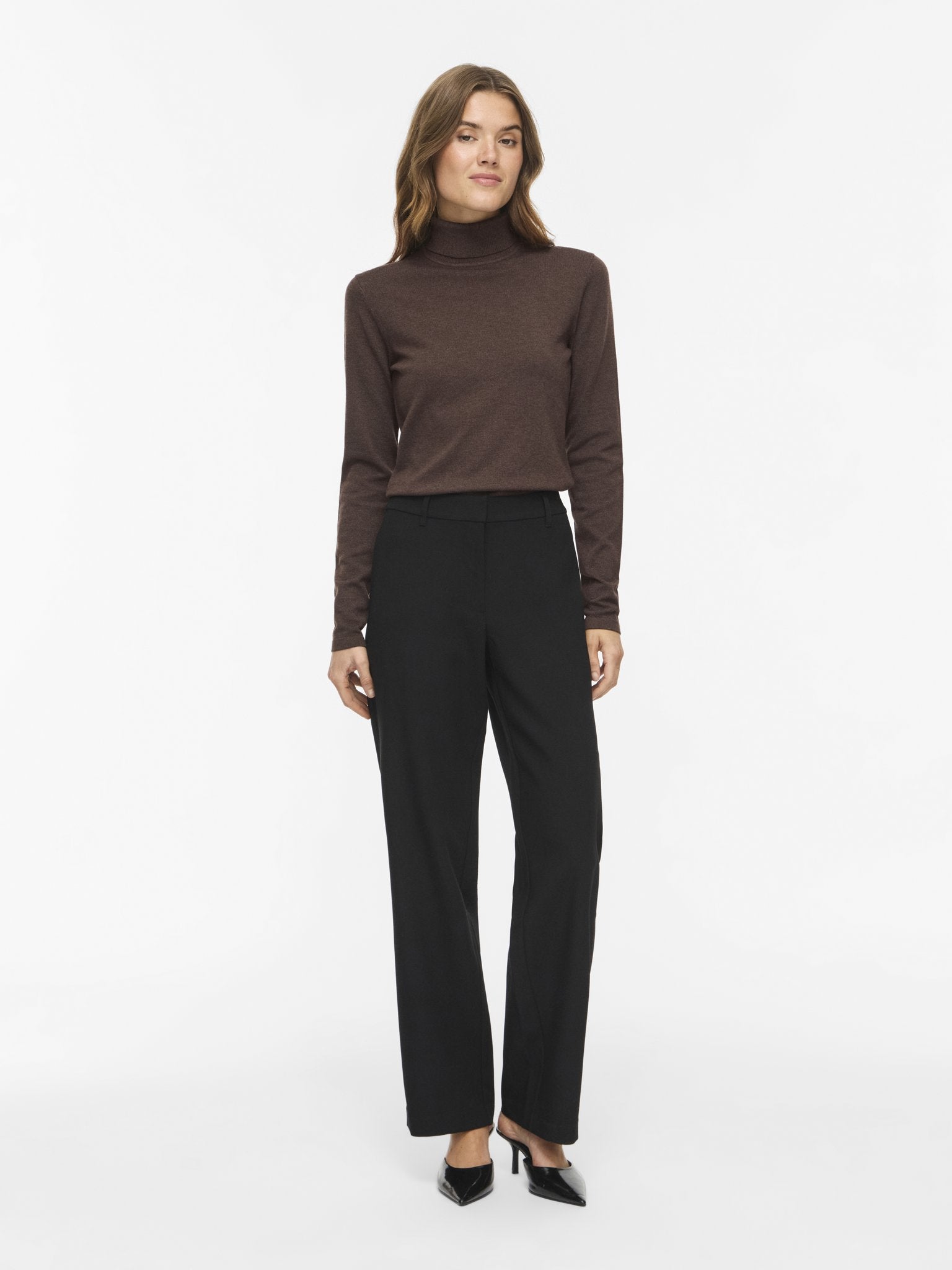 Vila Damen Pullover Coffee Bean/Mel