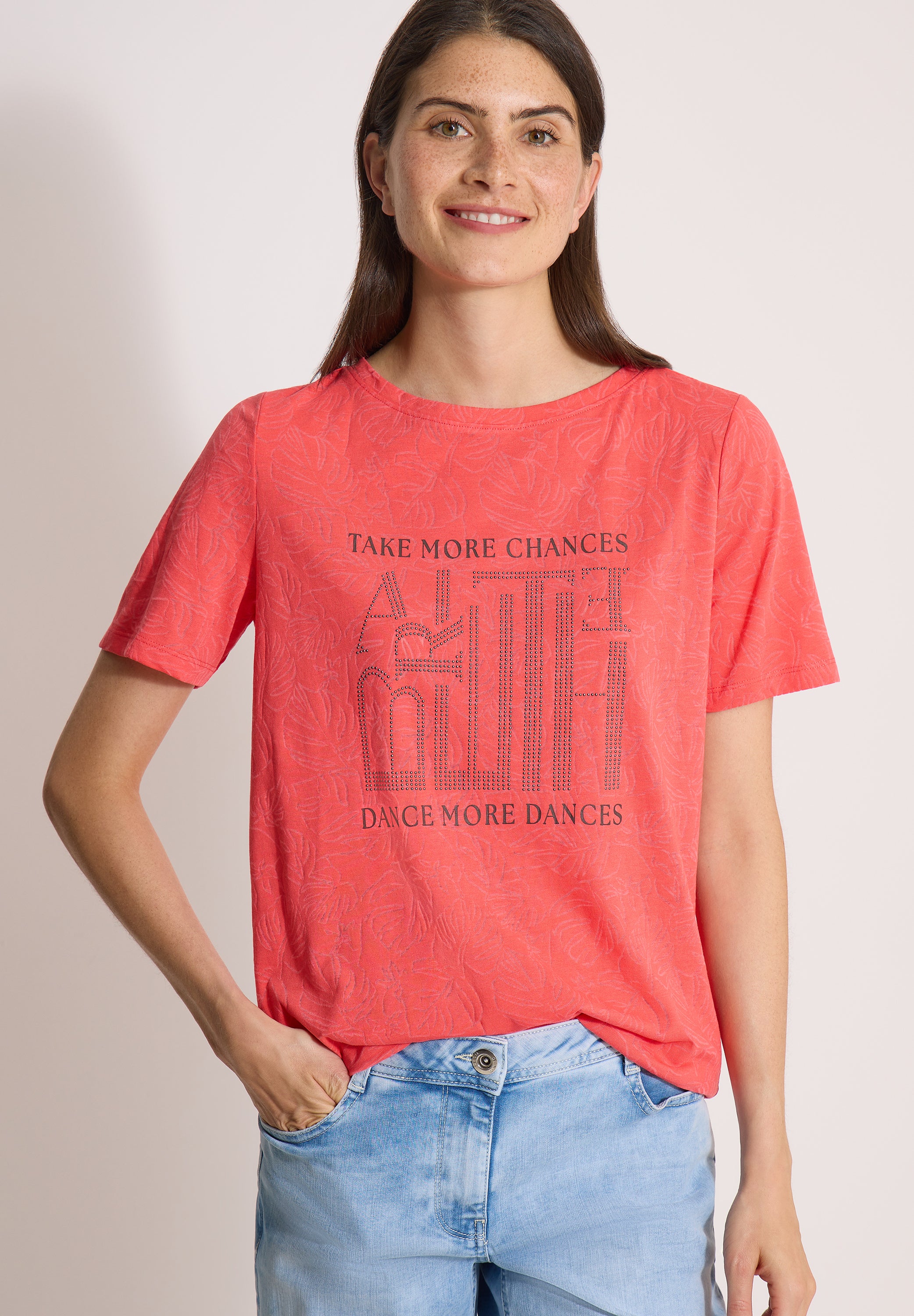 Cecil Damen T-Shirts Coral