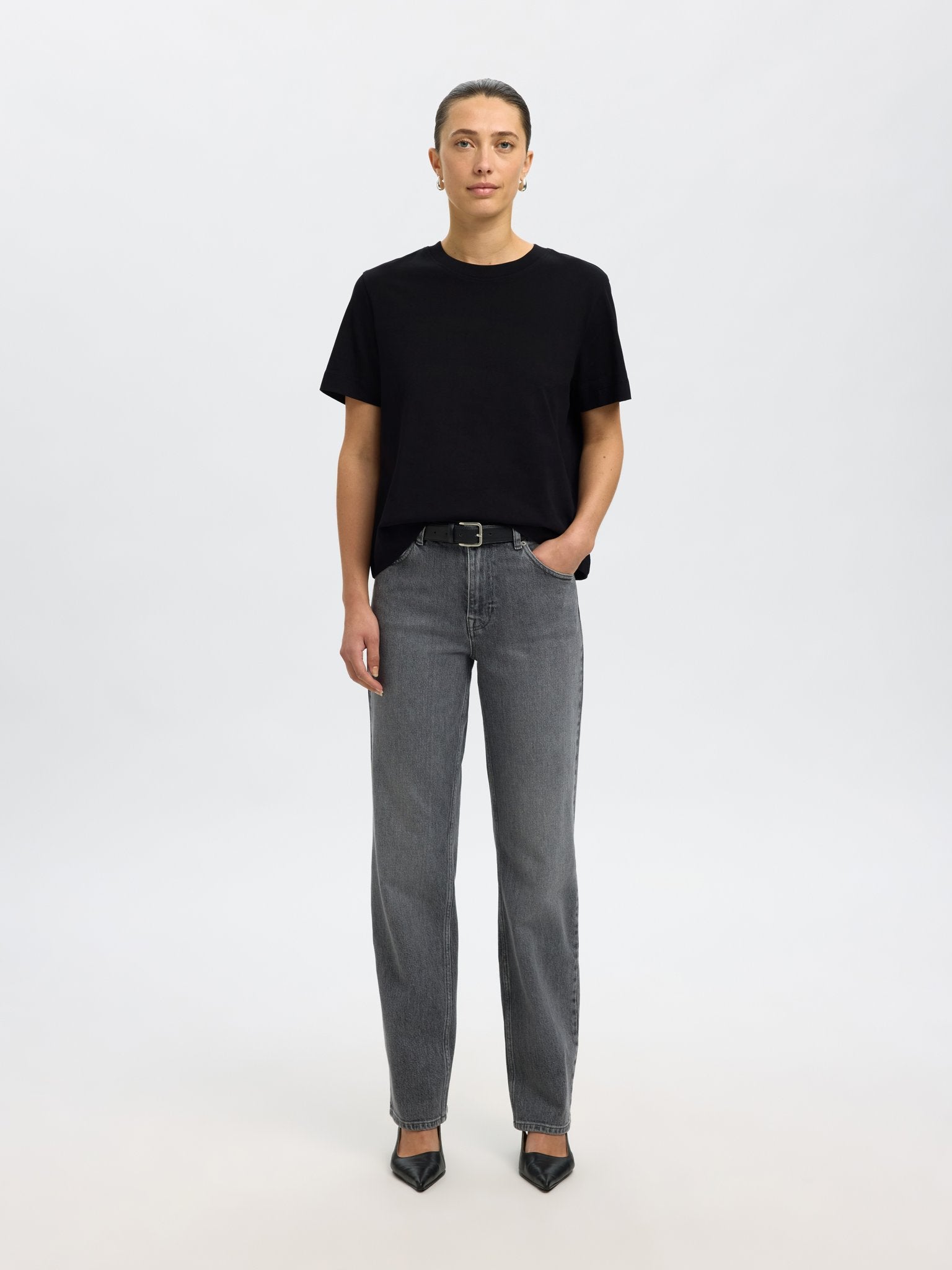 Selected Femme Damen T-Shirts Black