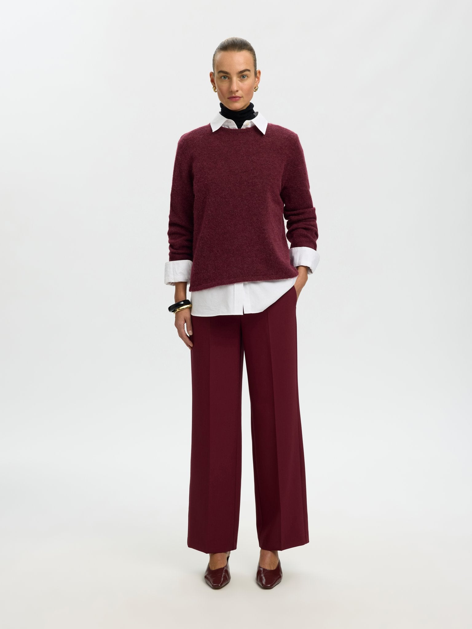 Selected Femme Damen Pullover Tawny Port/Mela