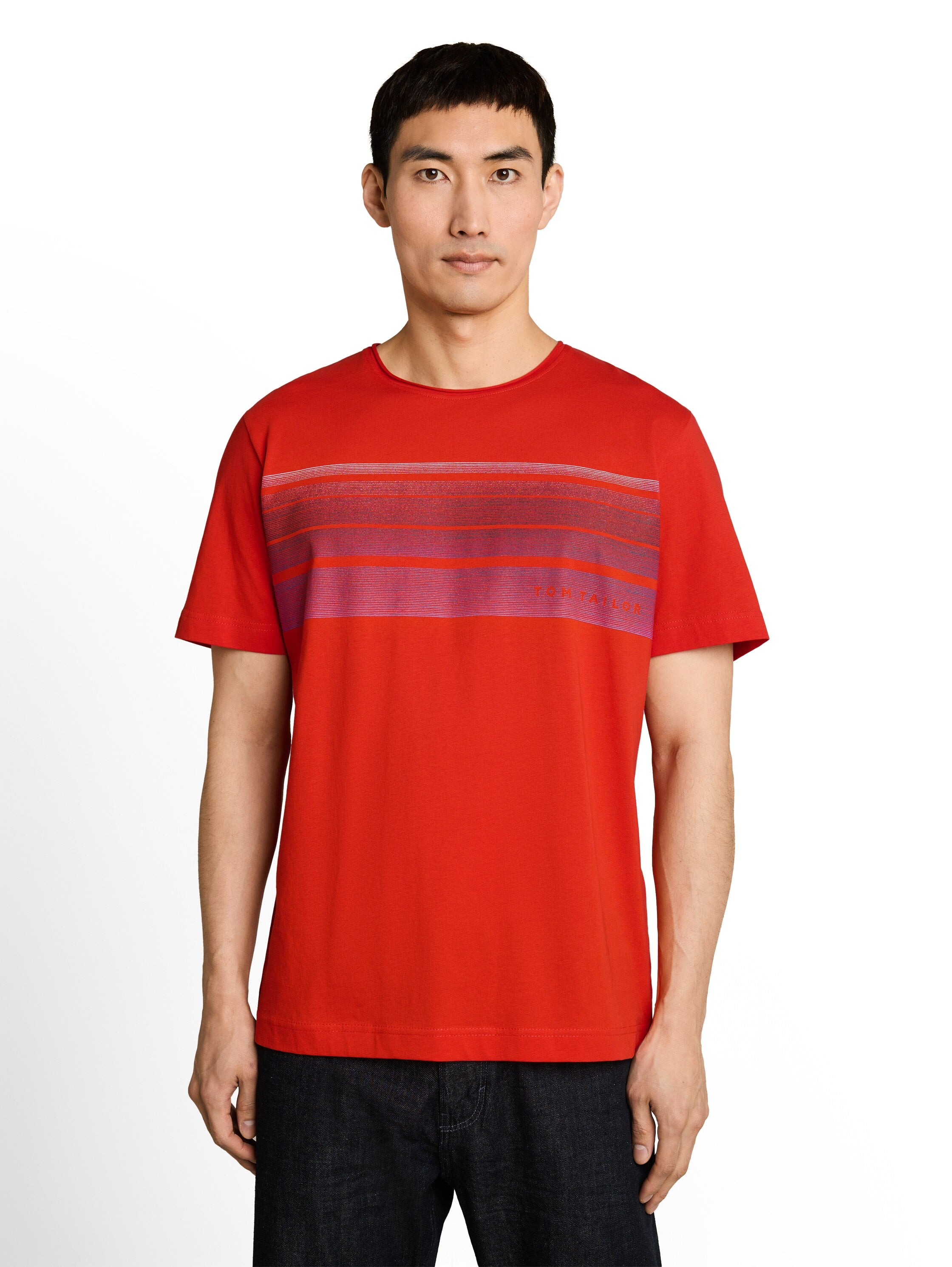 Tom Tailor Herren T-Shirts kurz Orange Red