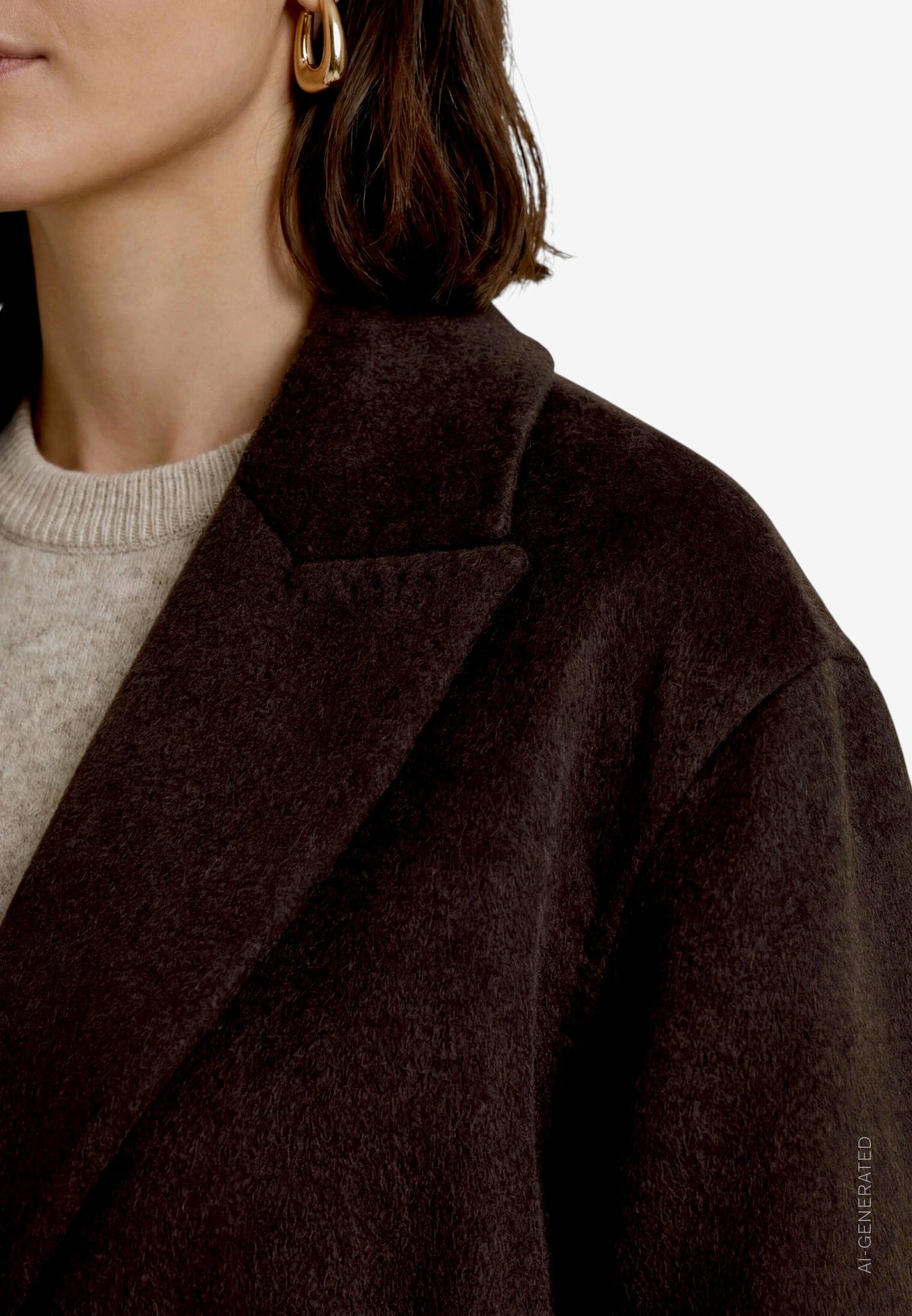 Zero Damen Mantel Dark Brown Mela