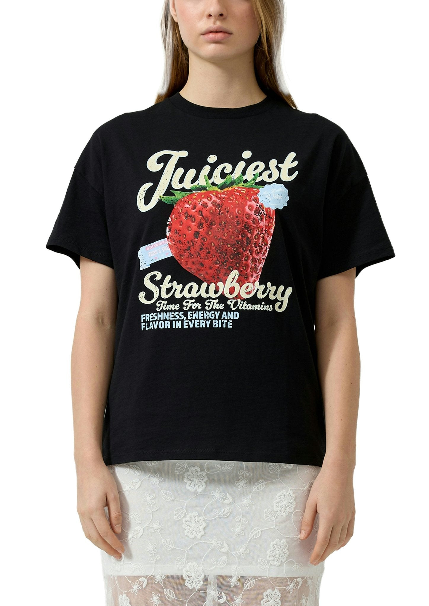 QS by S.Oliver Damen T-Shirts Grey/Black