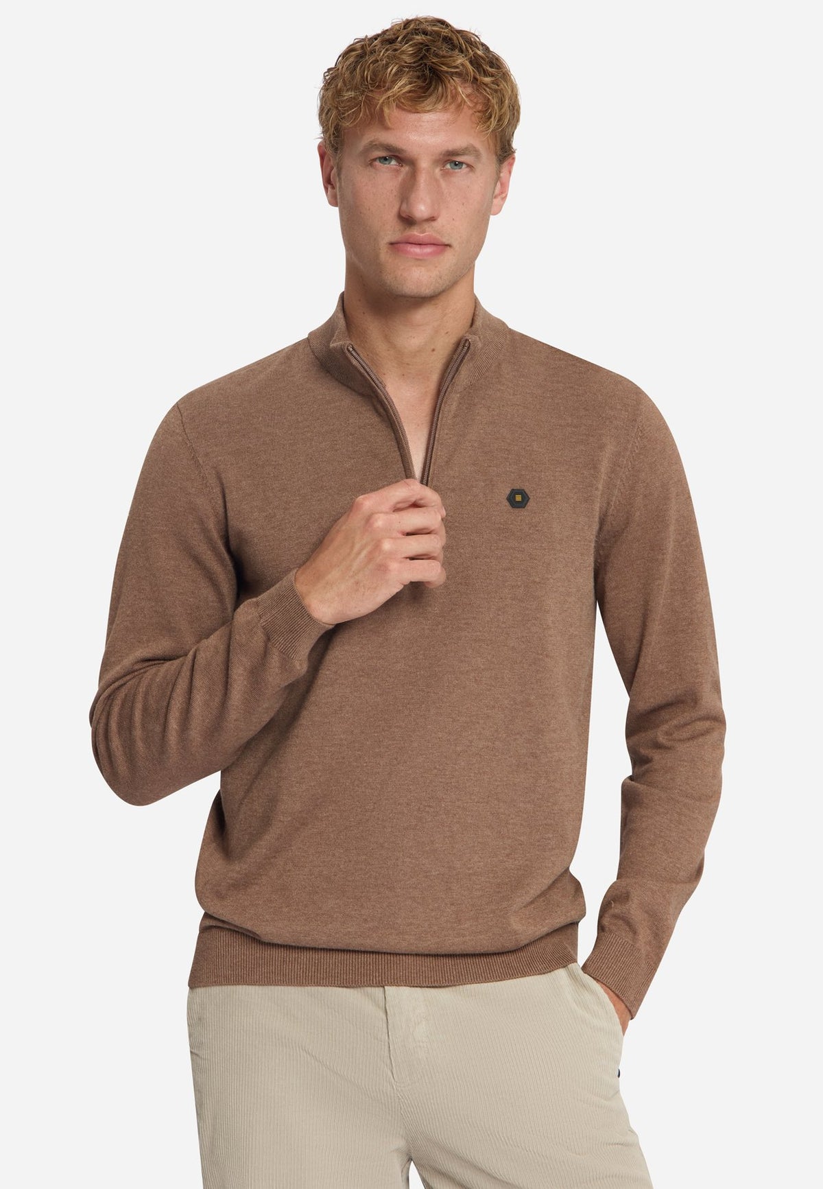No Excess Herren Pullover Light Brown