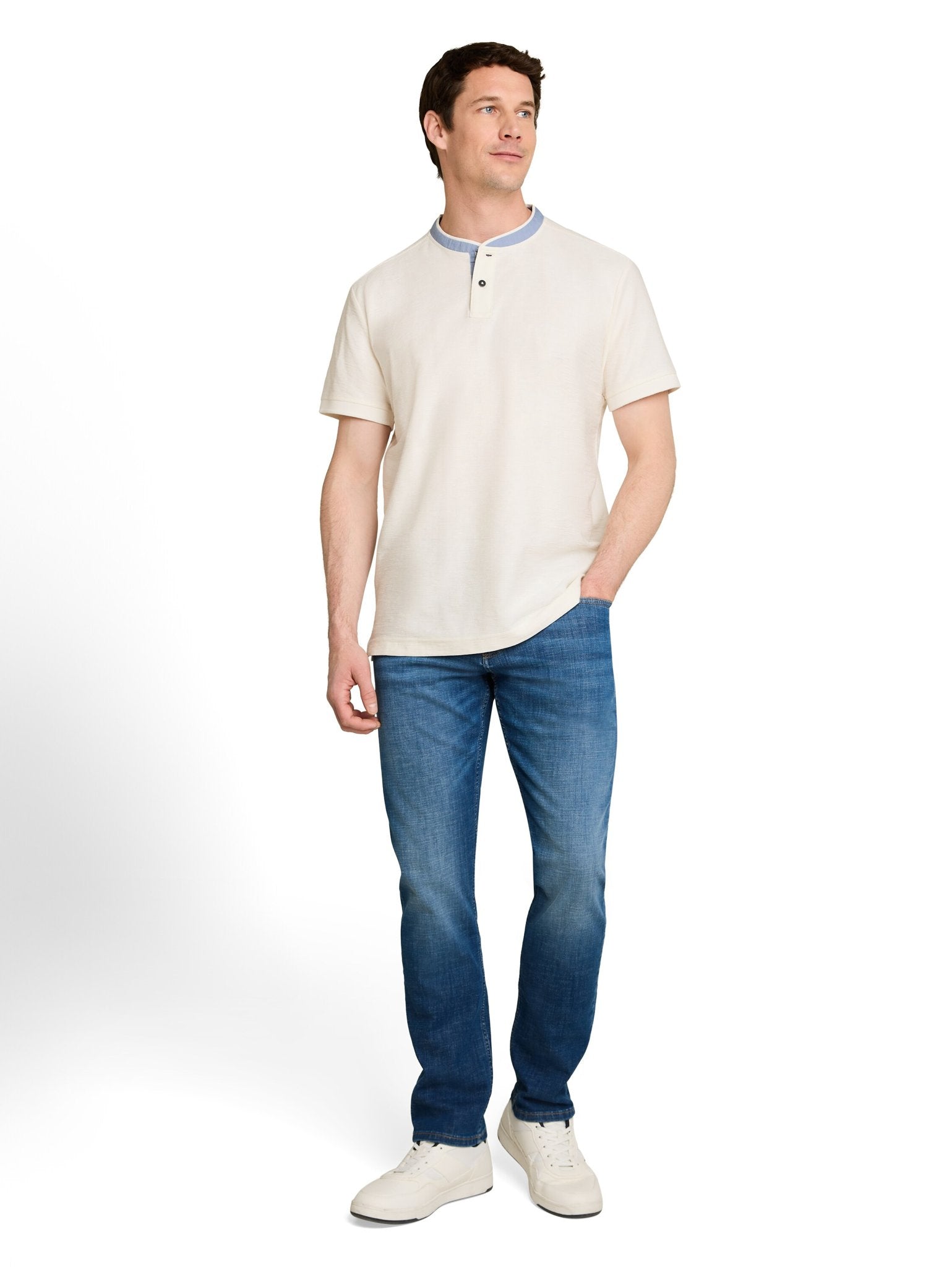 Tom Tailor Herren Polo-Shirts Gardenia White