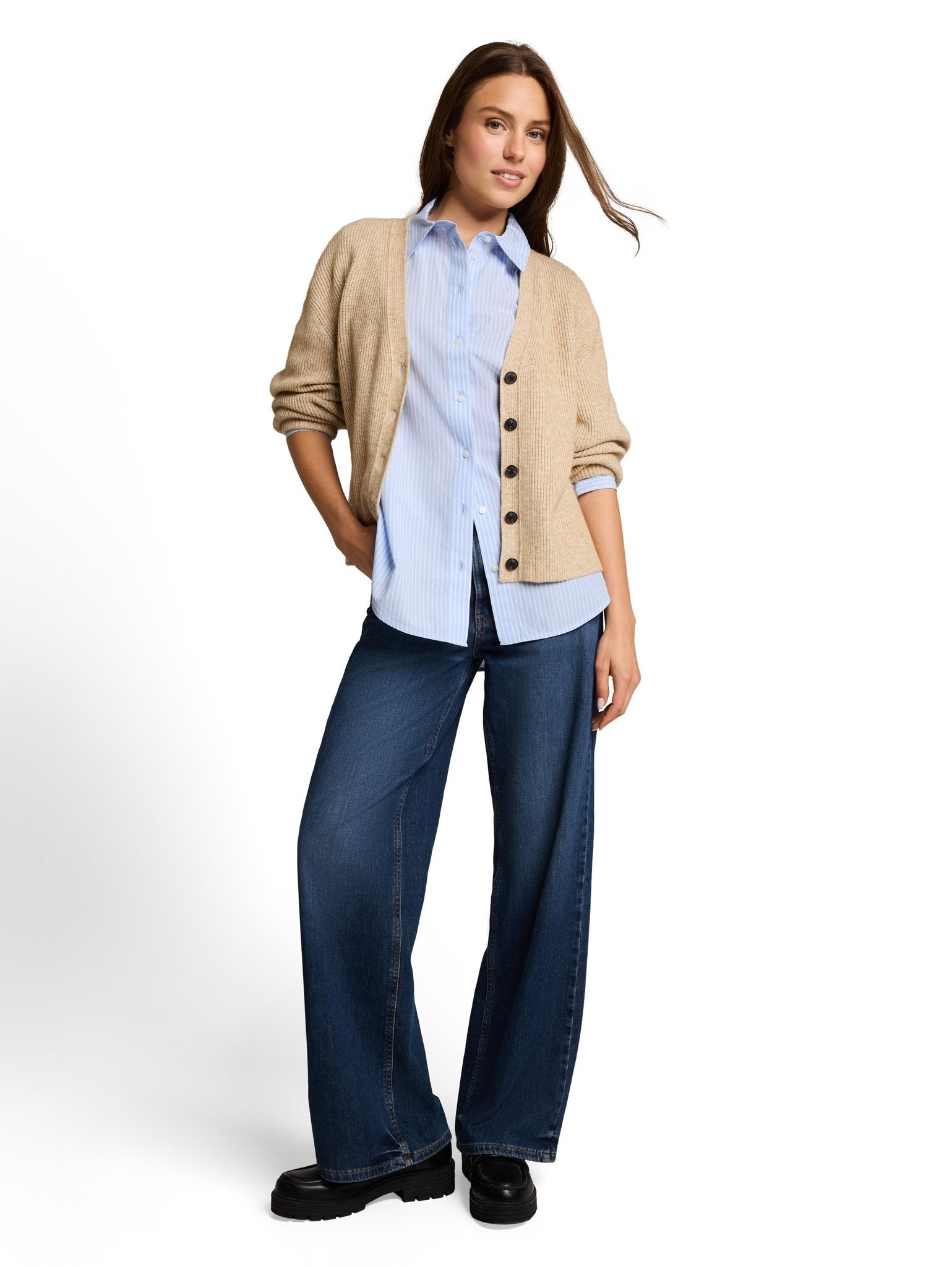 Tom Tailor Damen Blusen Mid Blue White