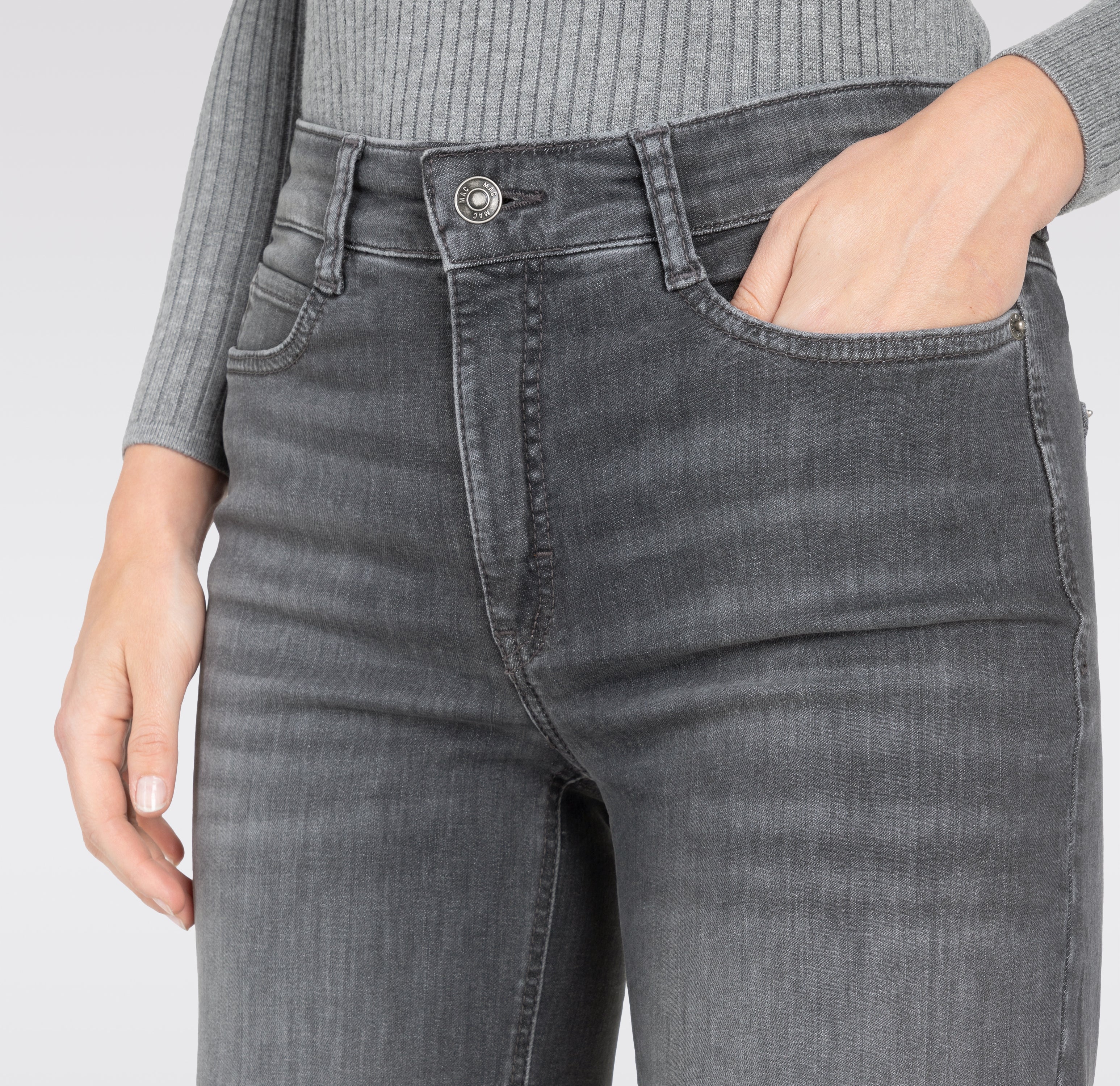Mac Damen Jeans Grey Heavy Used