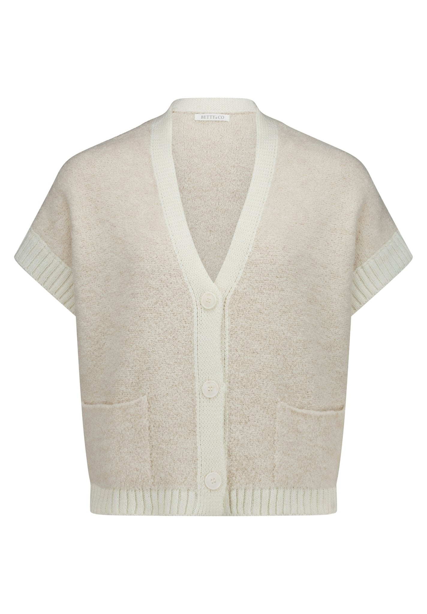 Betty & Co Damen Strickjacken Cream/Cream