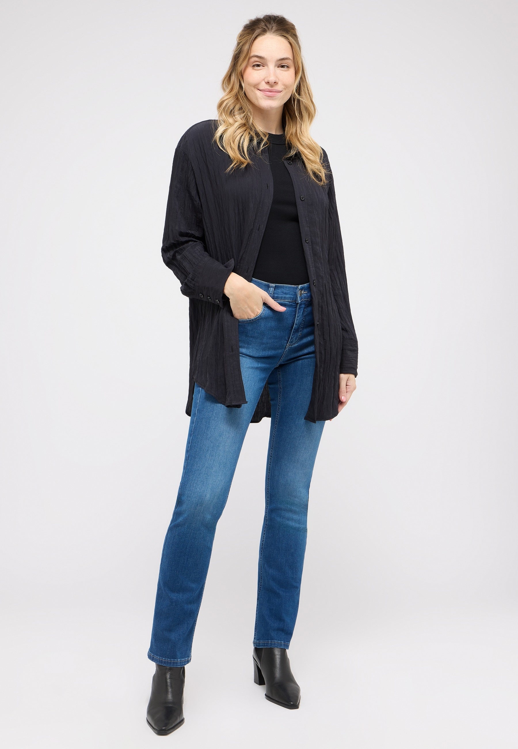 Angels Damen Jeans Mid Blue Us