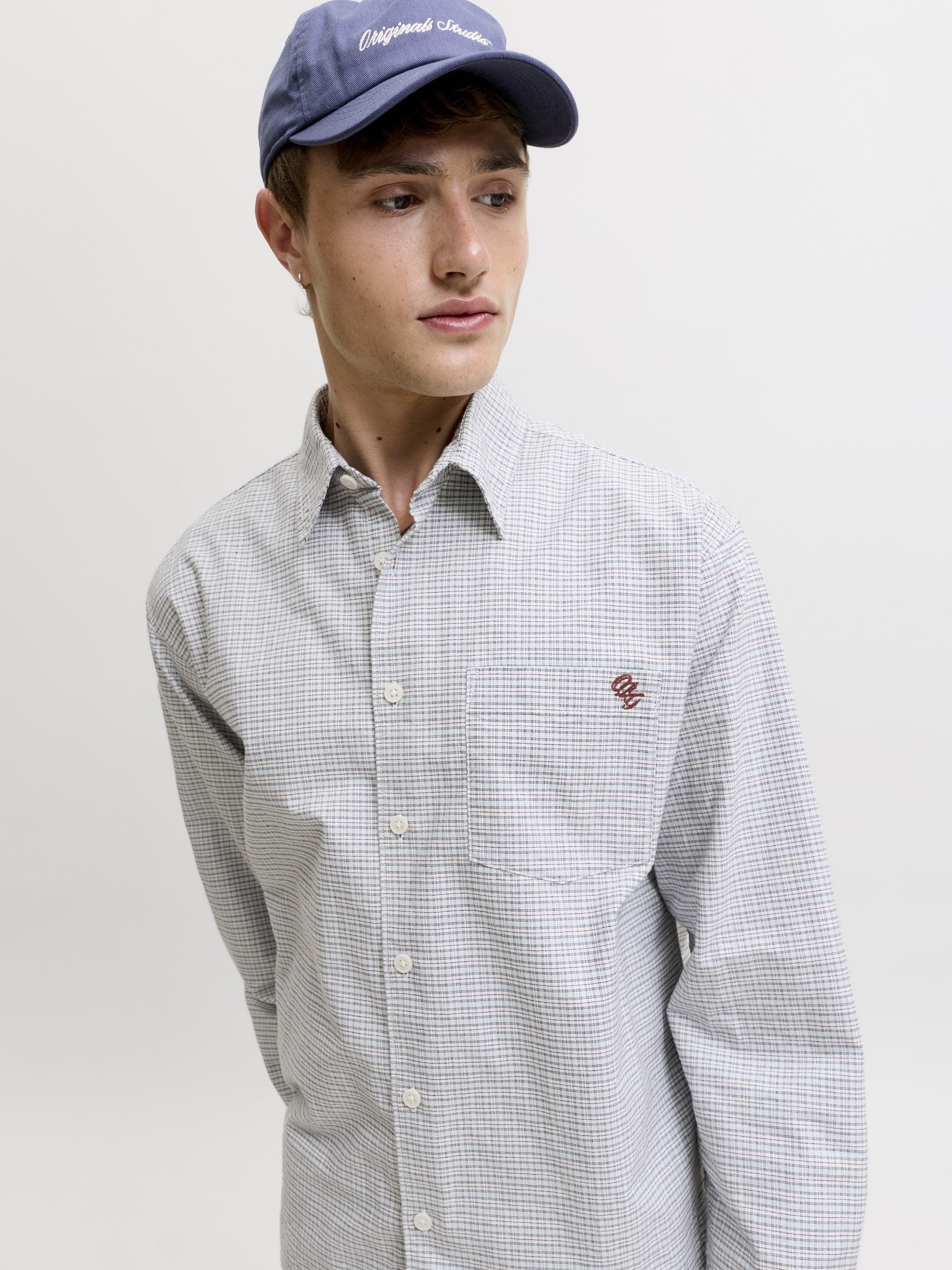 Jack & Jones Herren Hemden lang Ice Water/Check