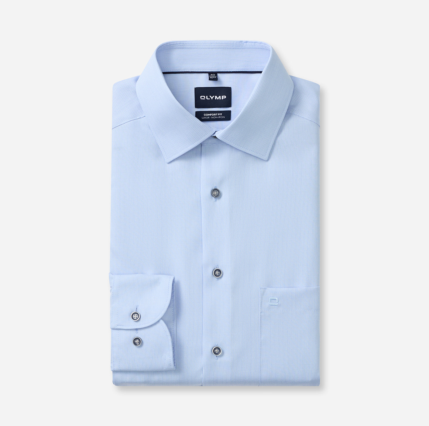 Olymp Herren Hemden lang  Bleu