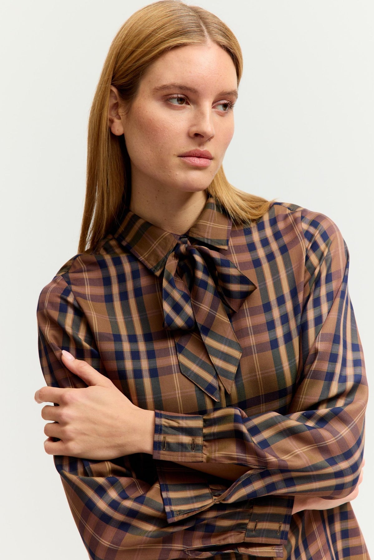 Fashion People Damen Blusen Nutmeg Check