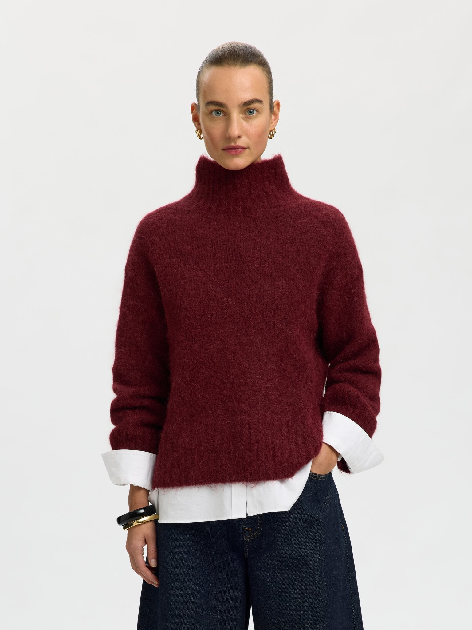 Selected Femme Damen Pullover Tawny Port
