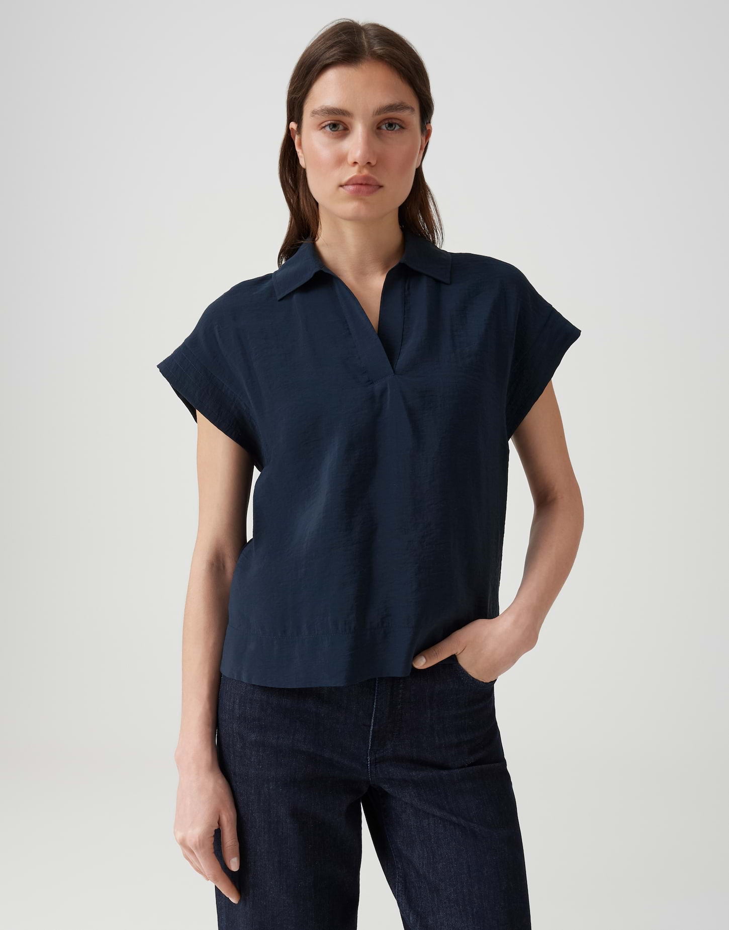 Opus Damen T-Shirts Coal Blue