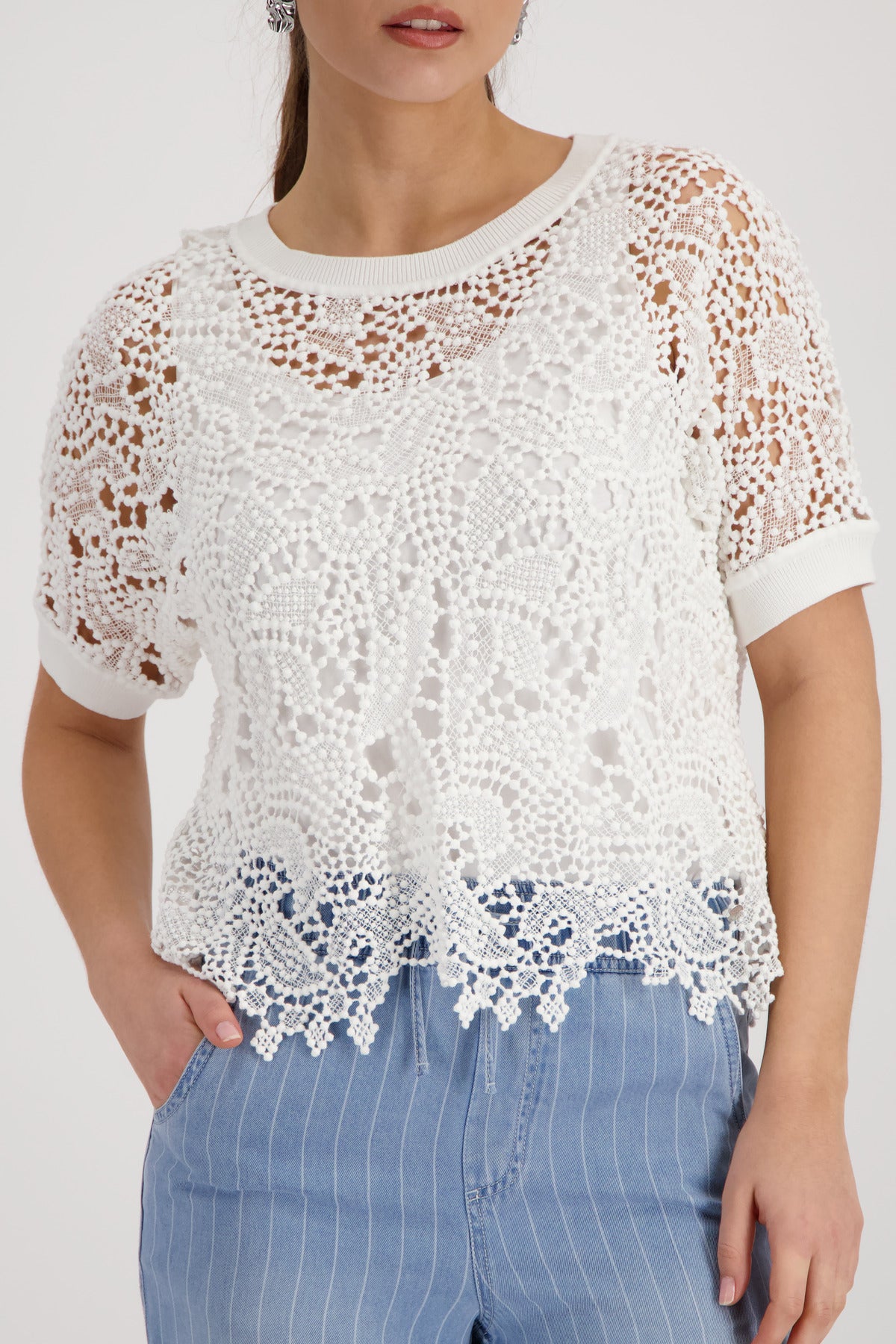 Monari Damen Pullover  Cream