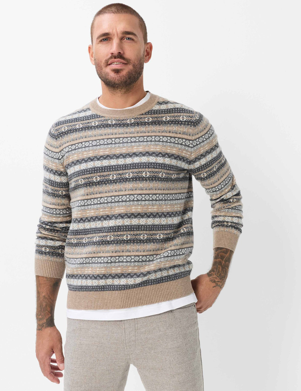 Brax Herren Pullover  Cappucino