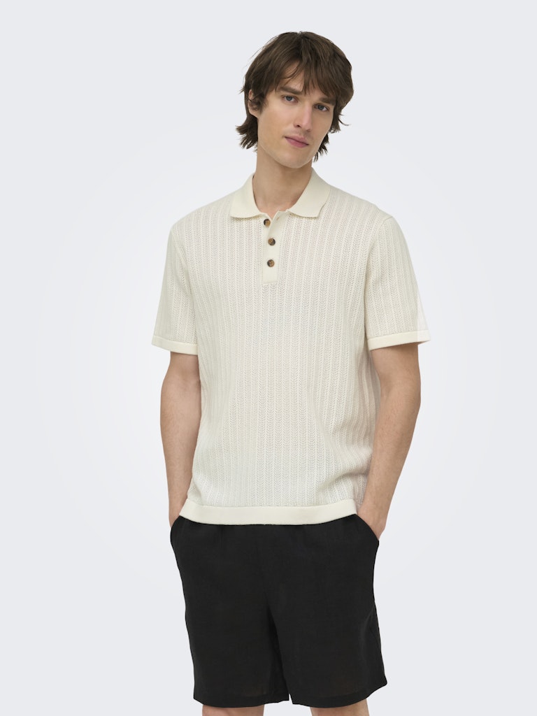 Only & Sons Herren Polo-Shirts Egret