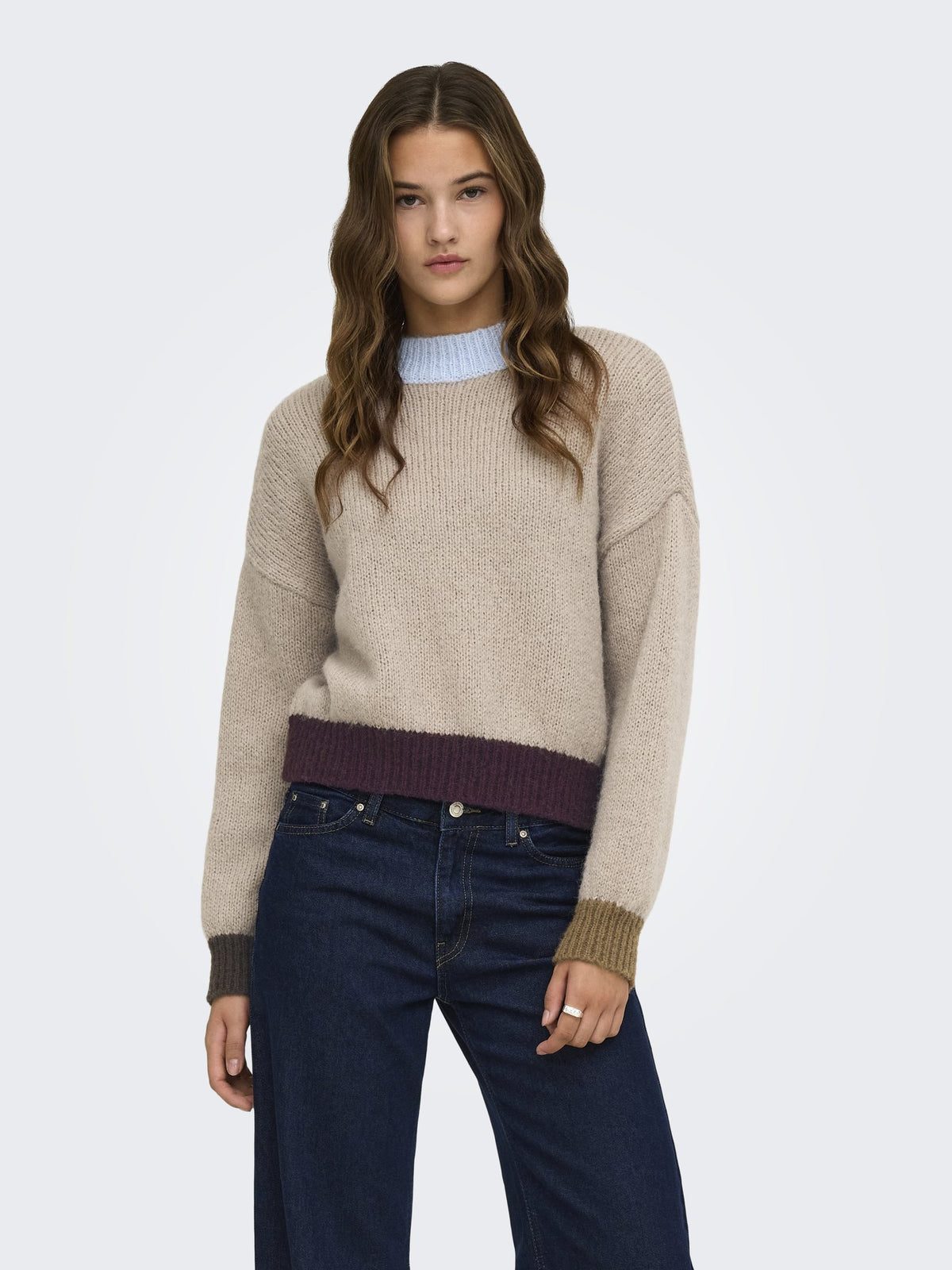 Only Damen Pullover Cashmere Blue/C
