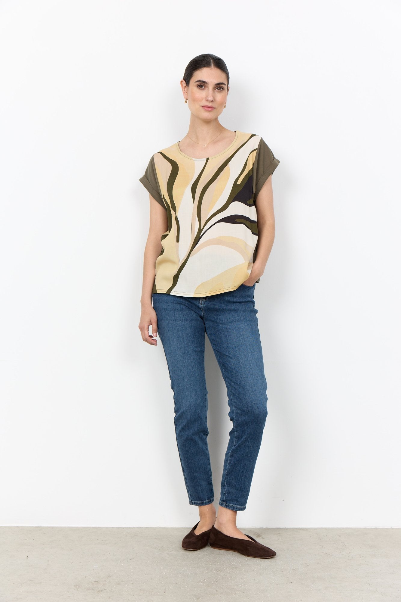 Soya Concept Damen Blusen kurz Grape Leaf Comb