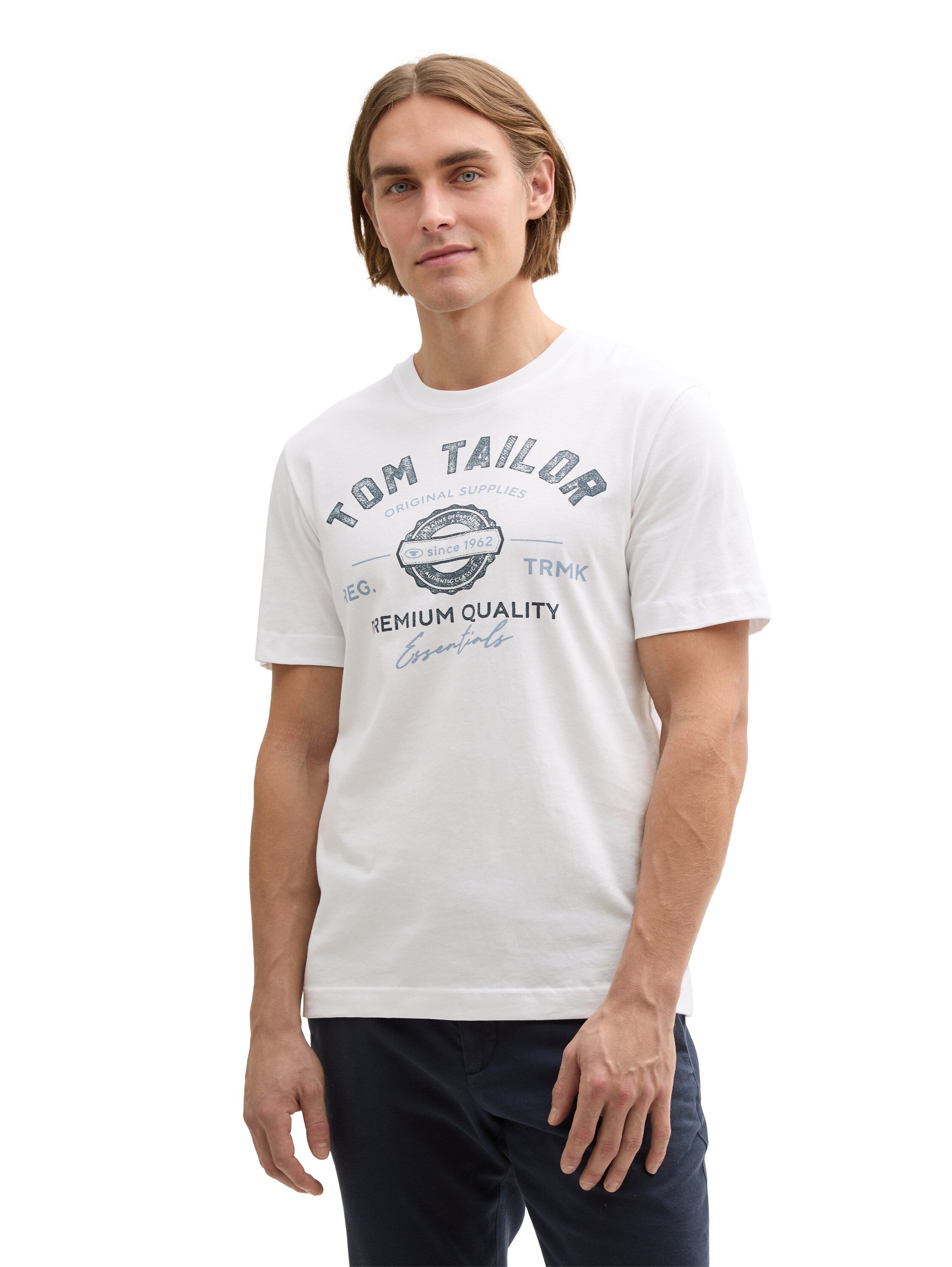 Tom Tailor Herren T-Shirts kurz White