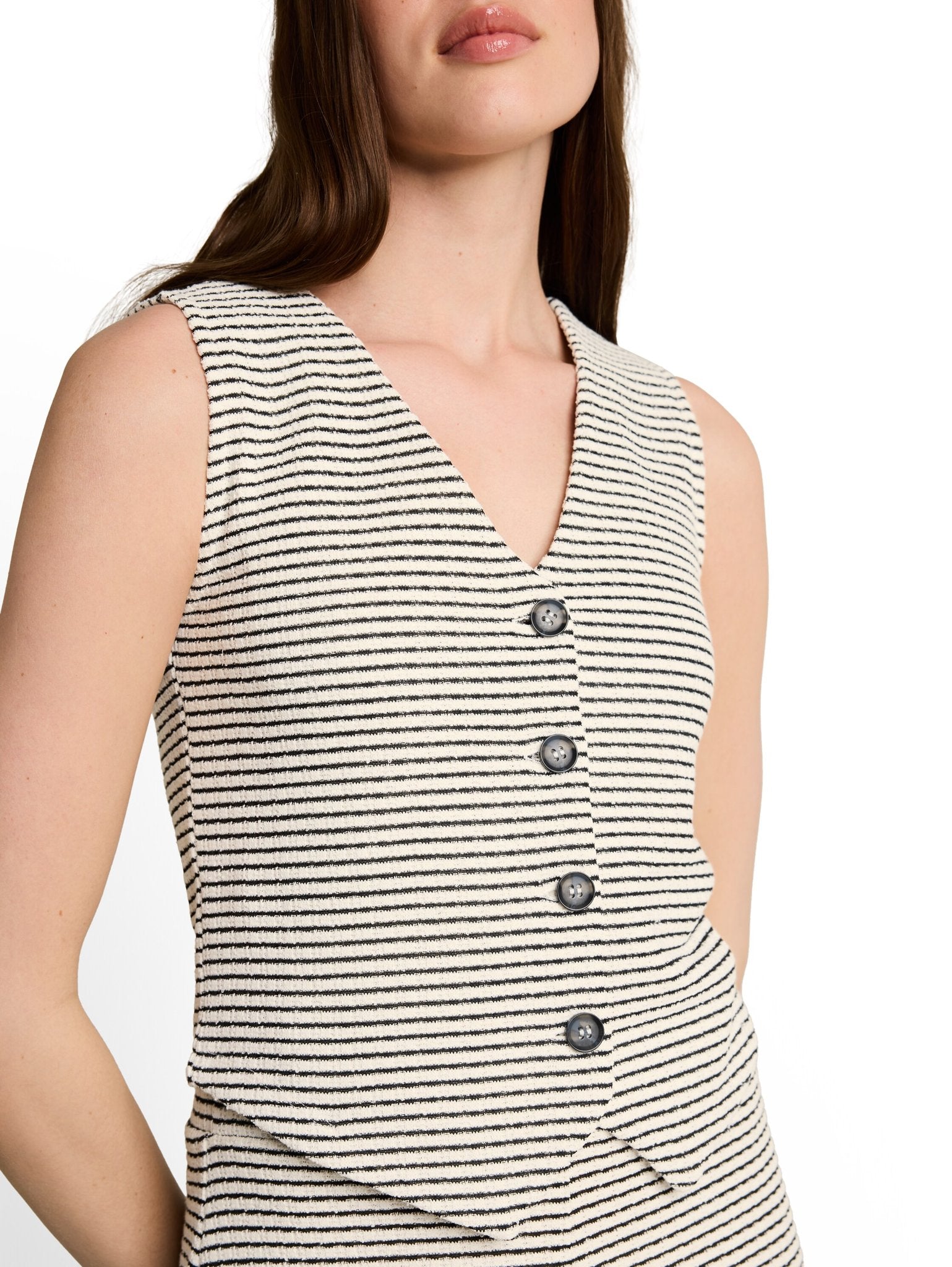 Tom Tailor denim Damen Indoorwesten White Black Kni