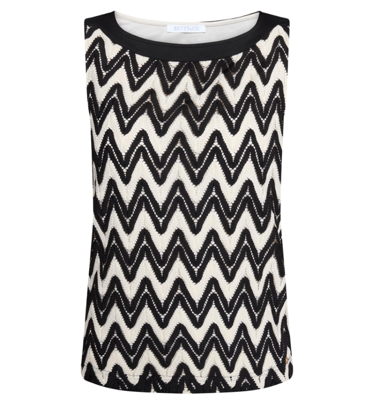 Betty & Co Damen T-Shirts Black/Cream