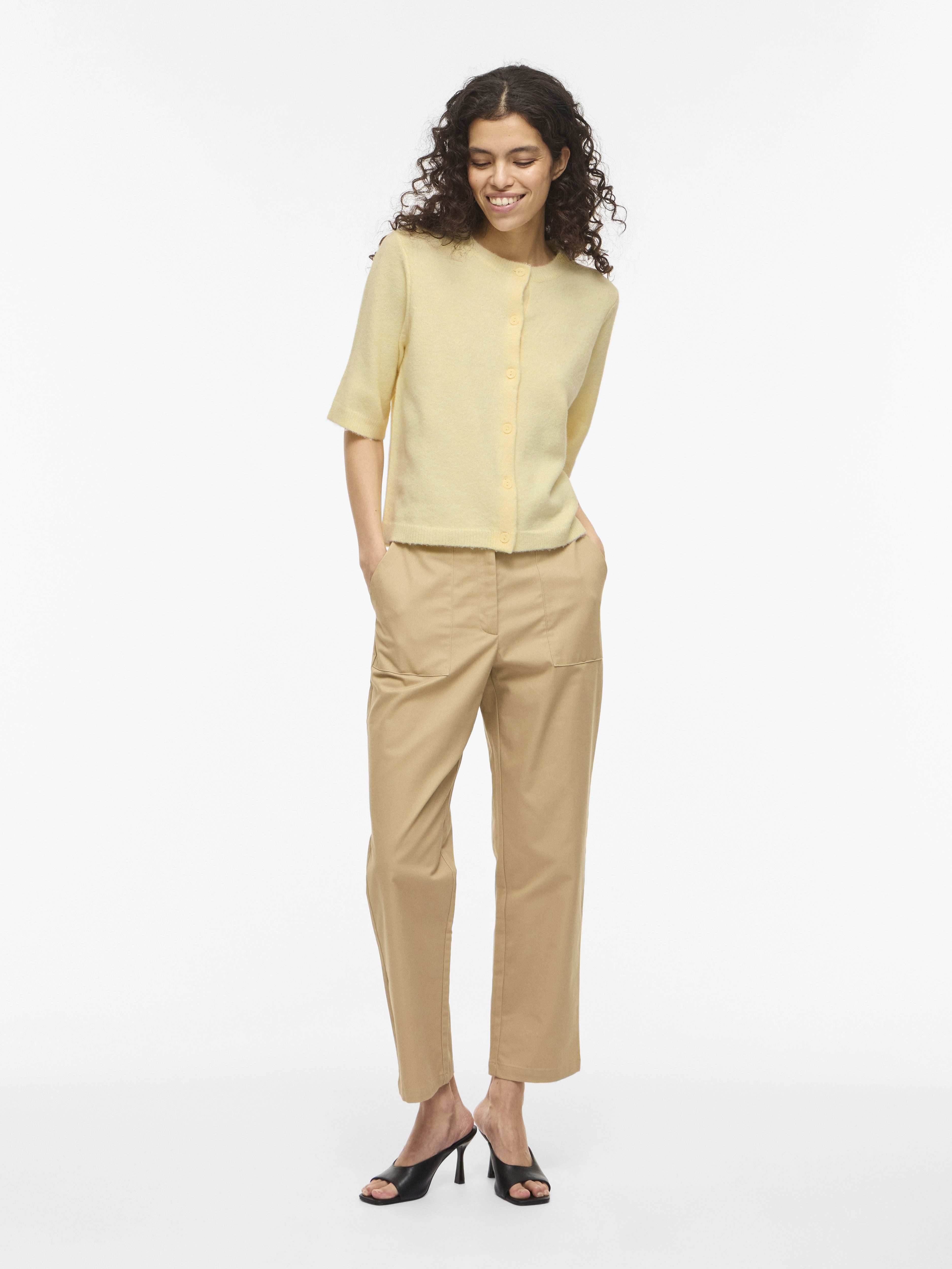 Vila Damen Strickjacken Pastel Yellow/M