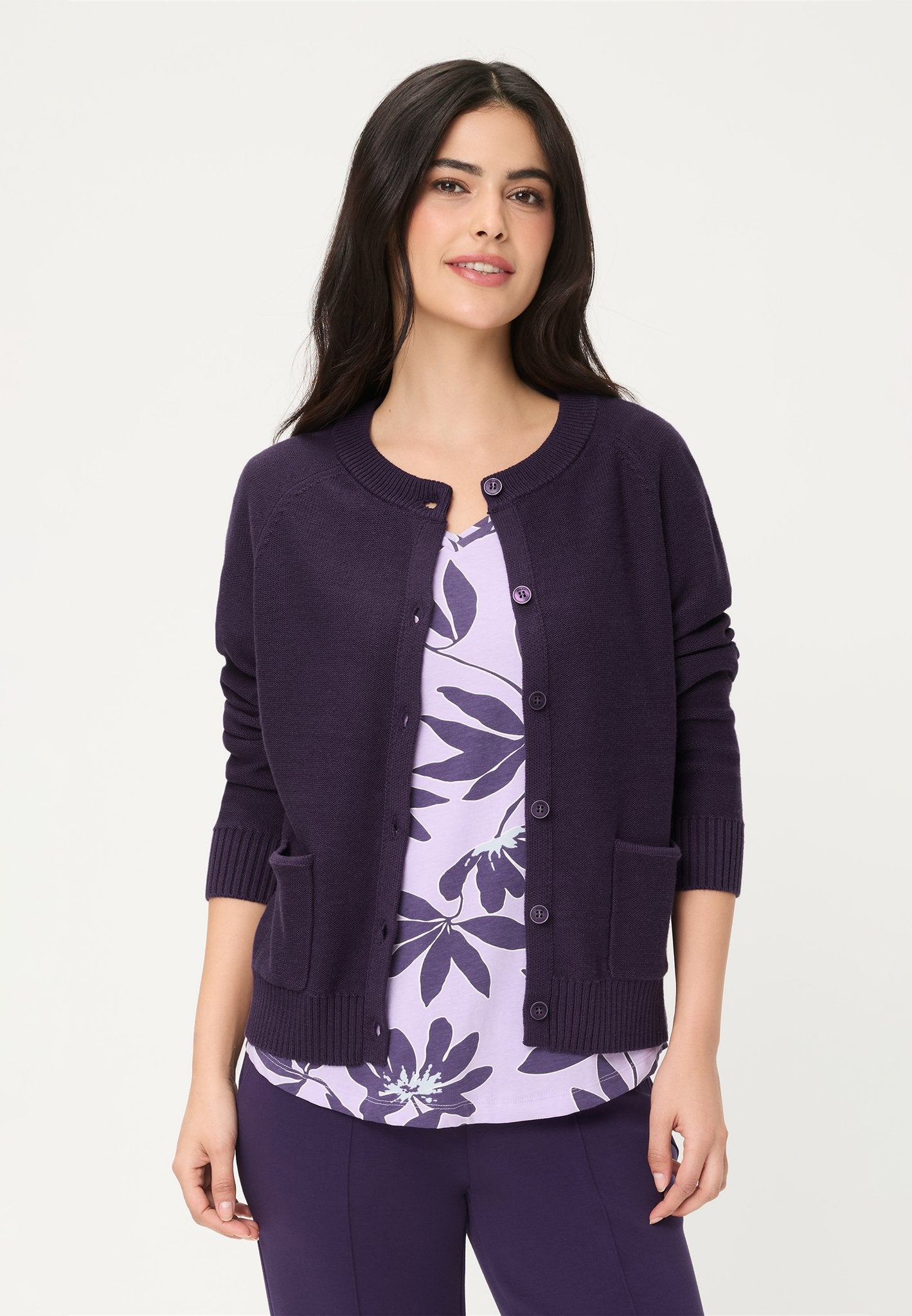 Olsen Damen Strickjacken Plum