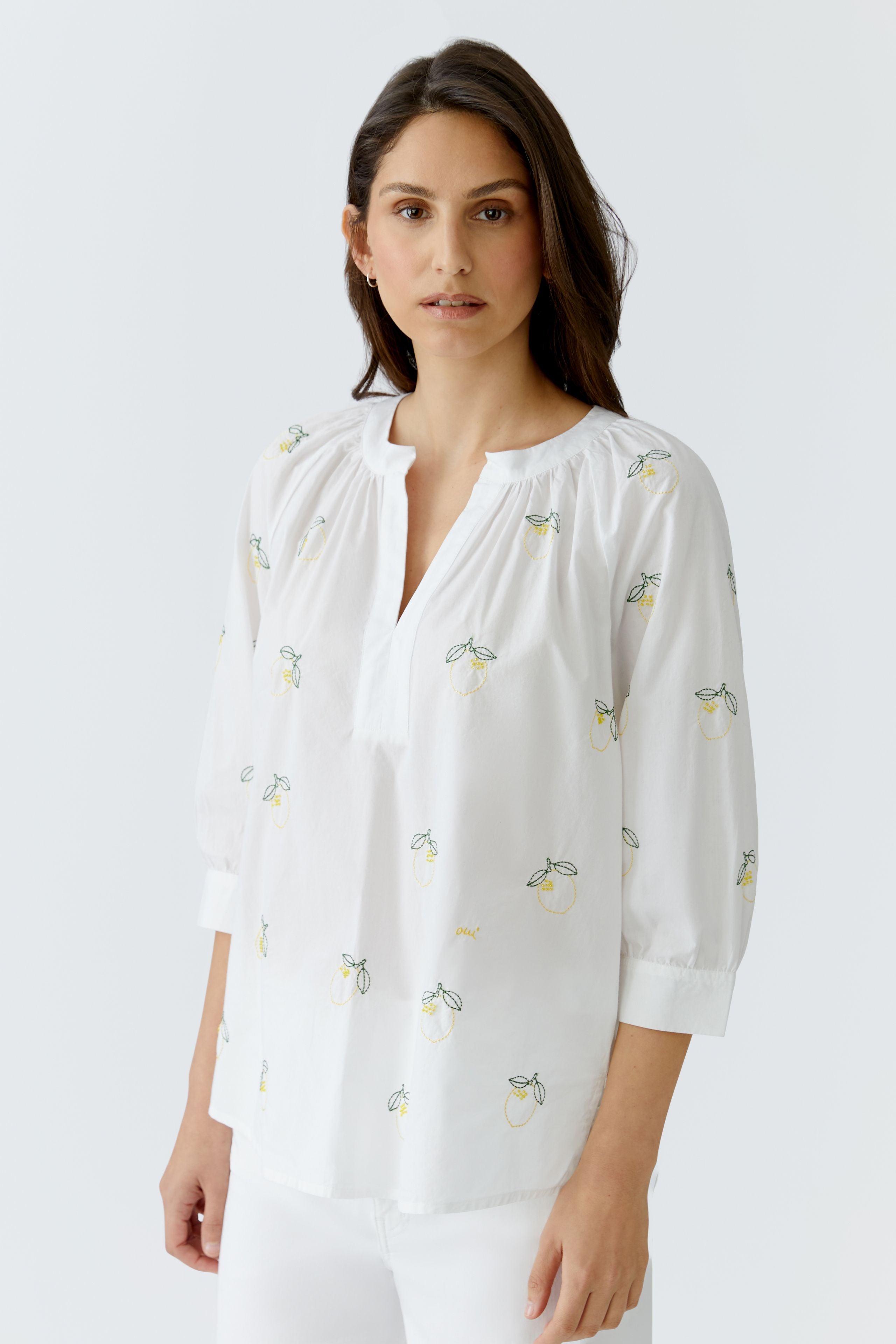Oui Damen Blusen Optic Whit