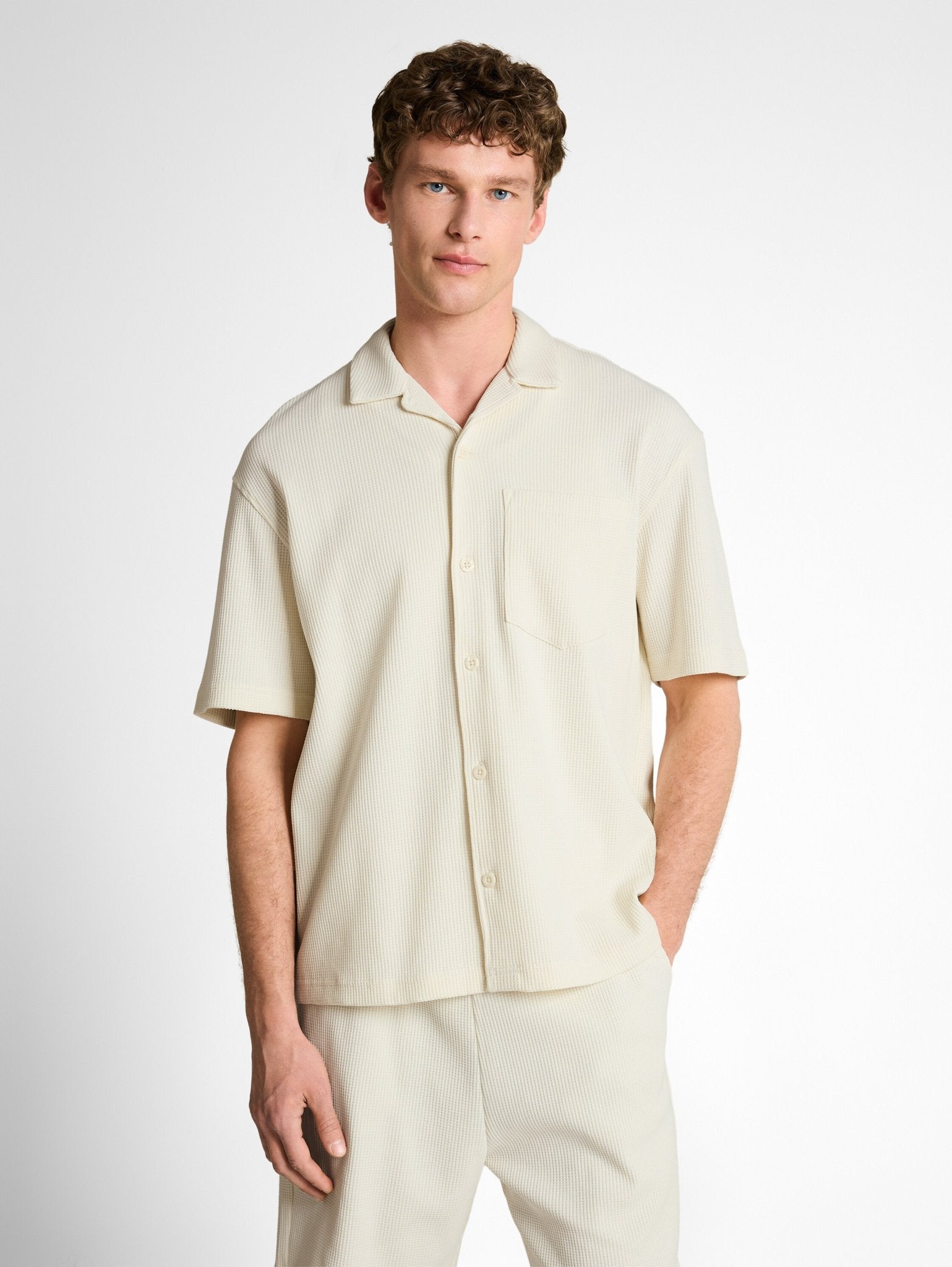 Tom Tailor denim Herren Hemden kurz Wool White