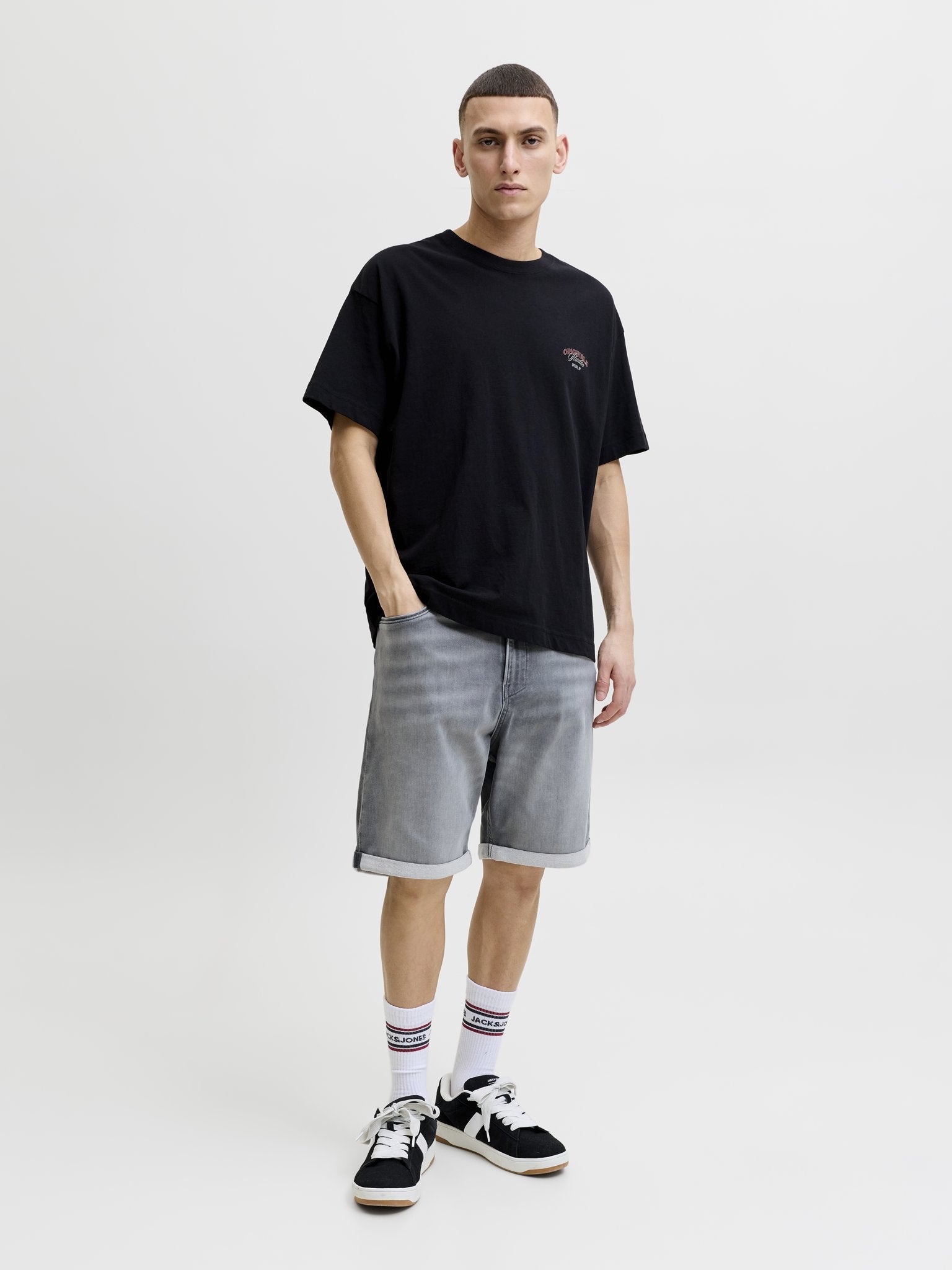 Jack & Jones Herren Shorts Grey Denim