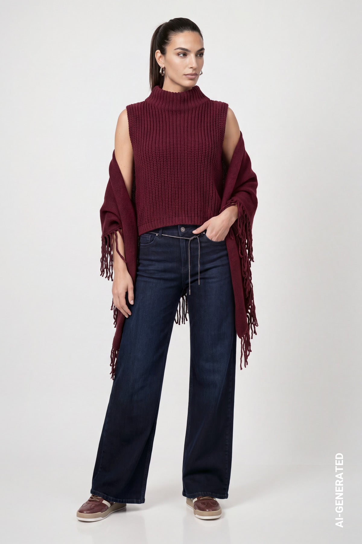 Monari Damen Pullover  Dark Bordea