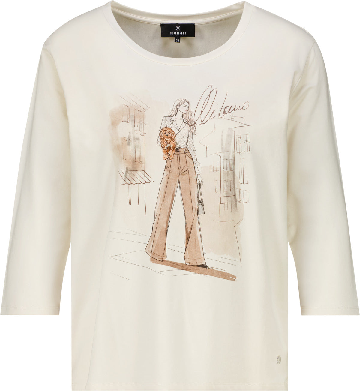 Monari Damen T-Shirts Antique Whi