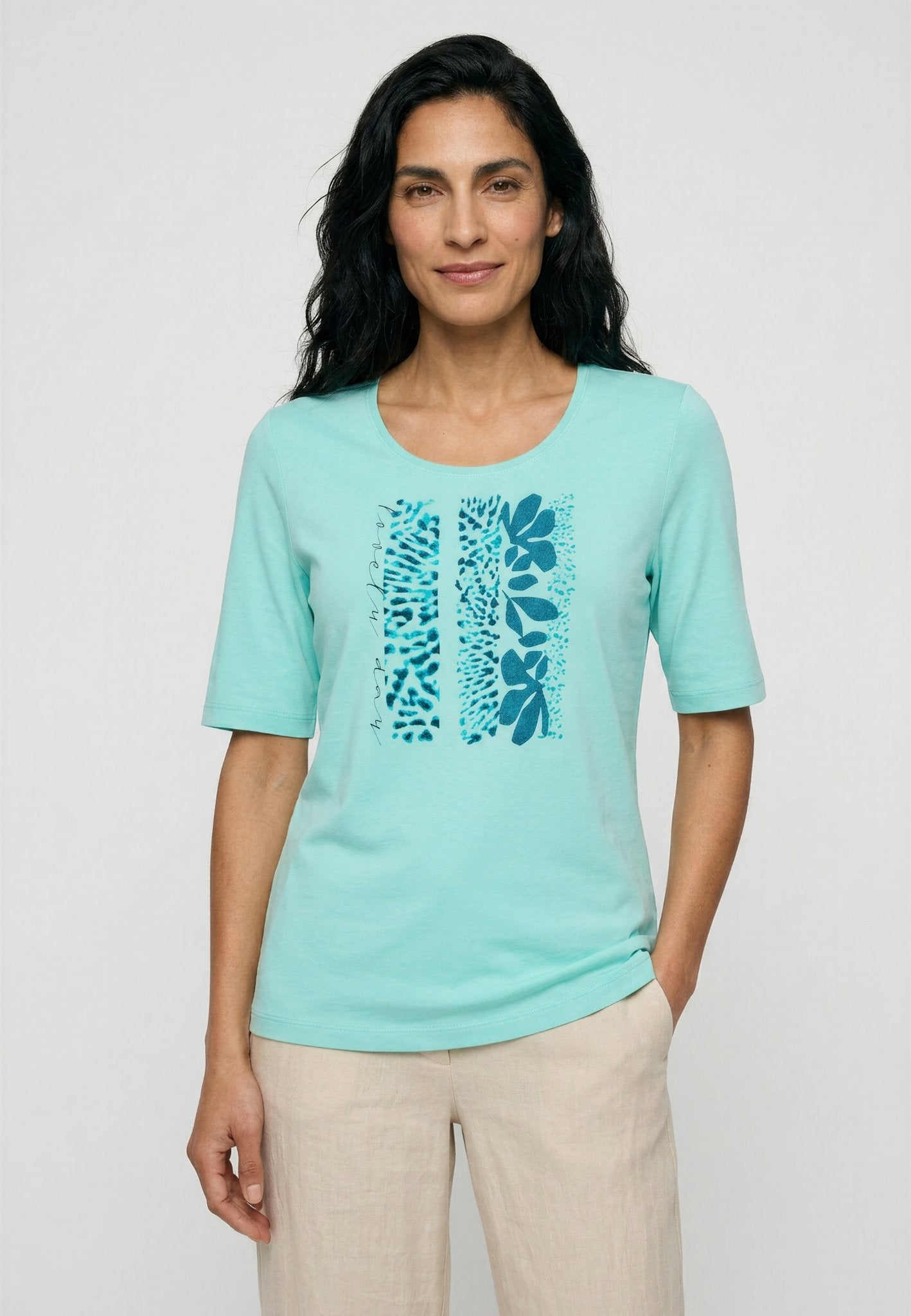 Olsen Damen T-Shirts  Pool Blue