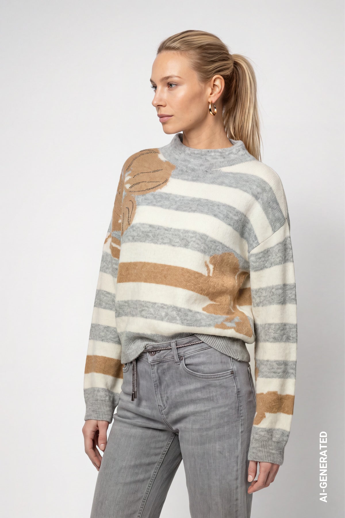 Monari Damen Pullover  Light Grey