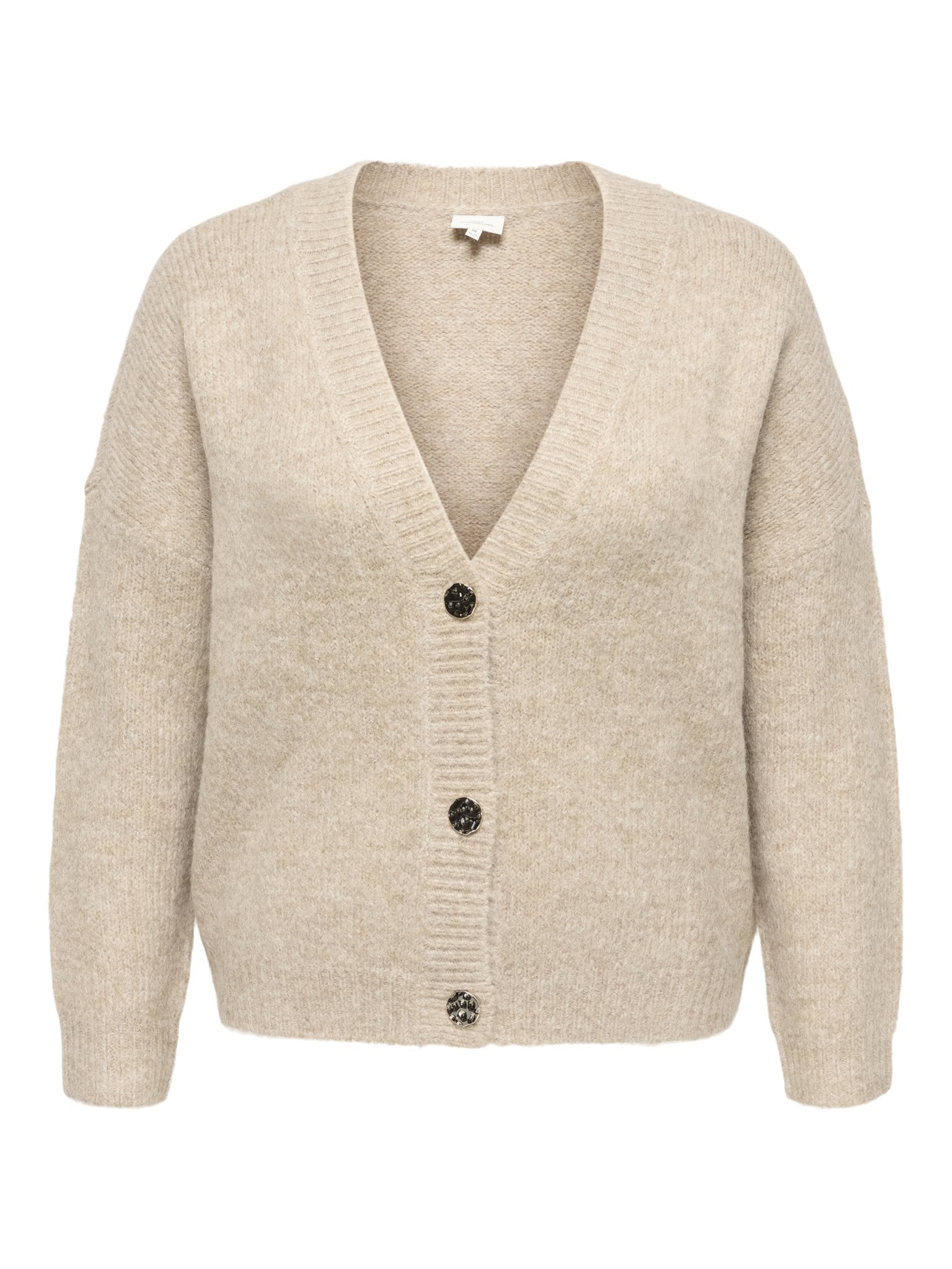 Only Carmakoma Damen Strickjacken Woodsmoke/W.Mel
