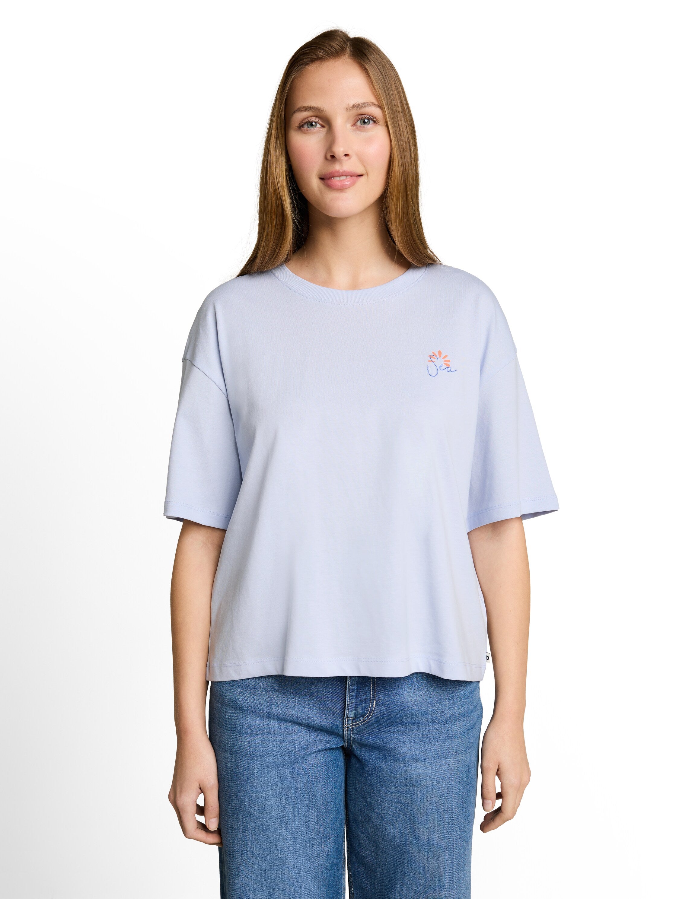 Tom Tailor denim Damen T-Shirts Mountain Sky Bl