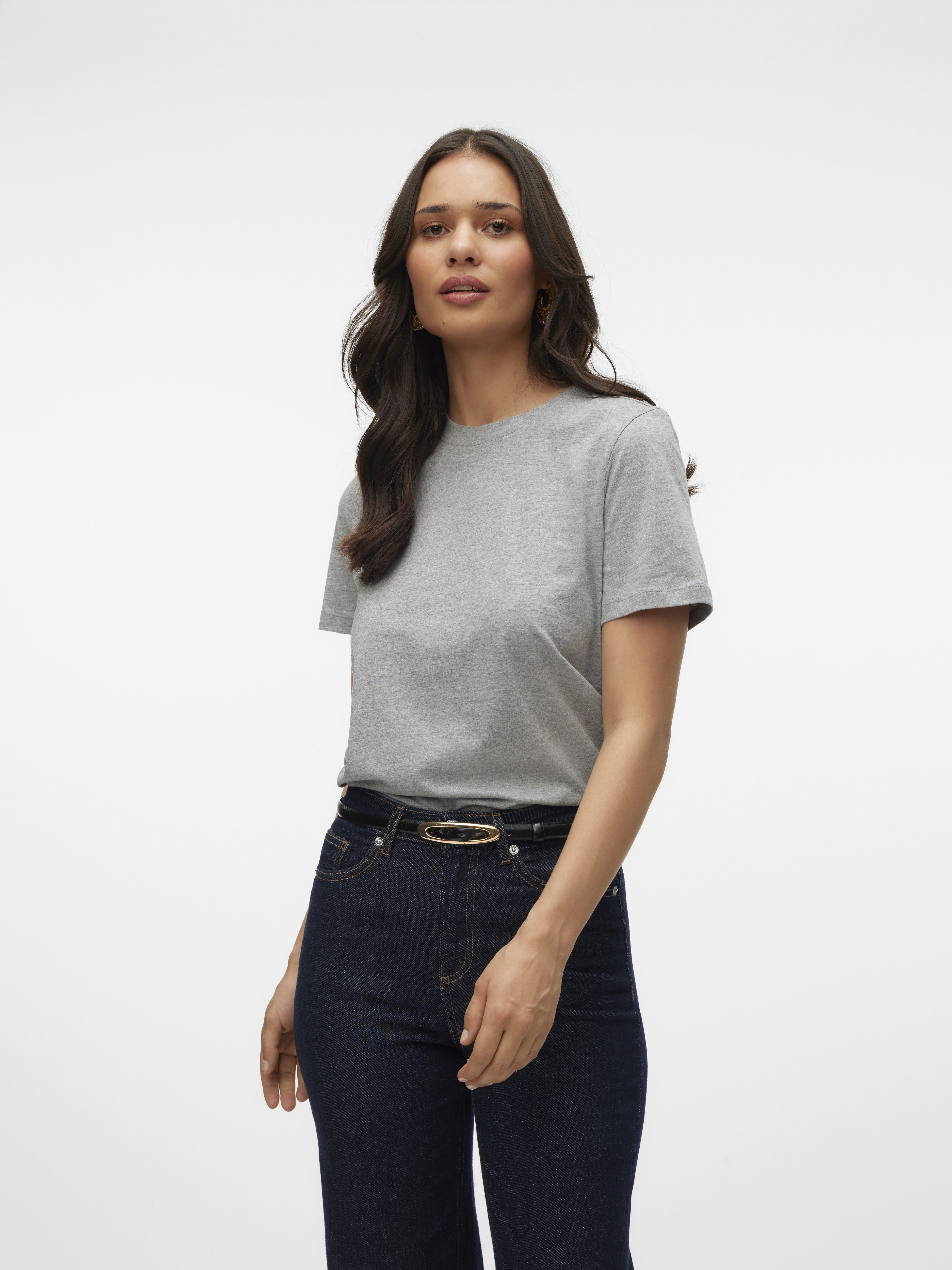 Vero Moda Damen T-Shirts Light Grey Mela