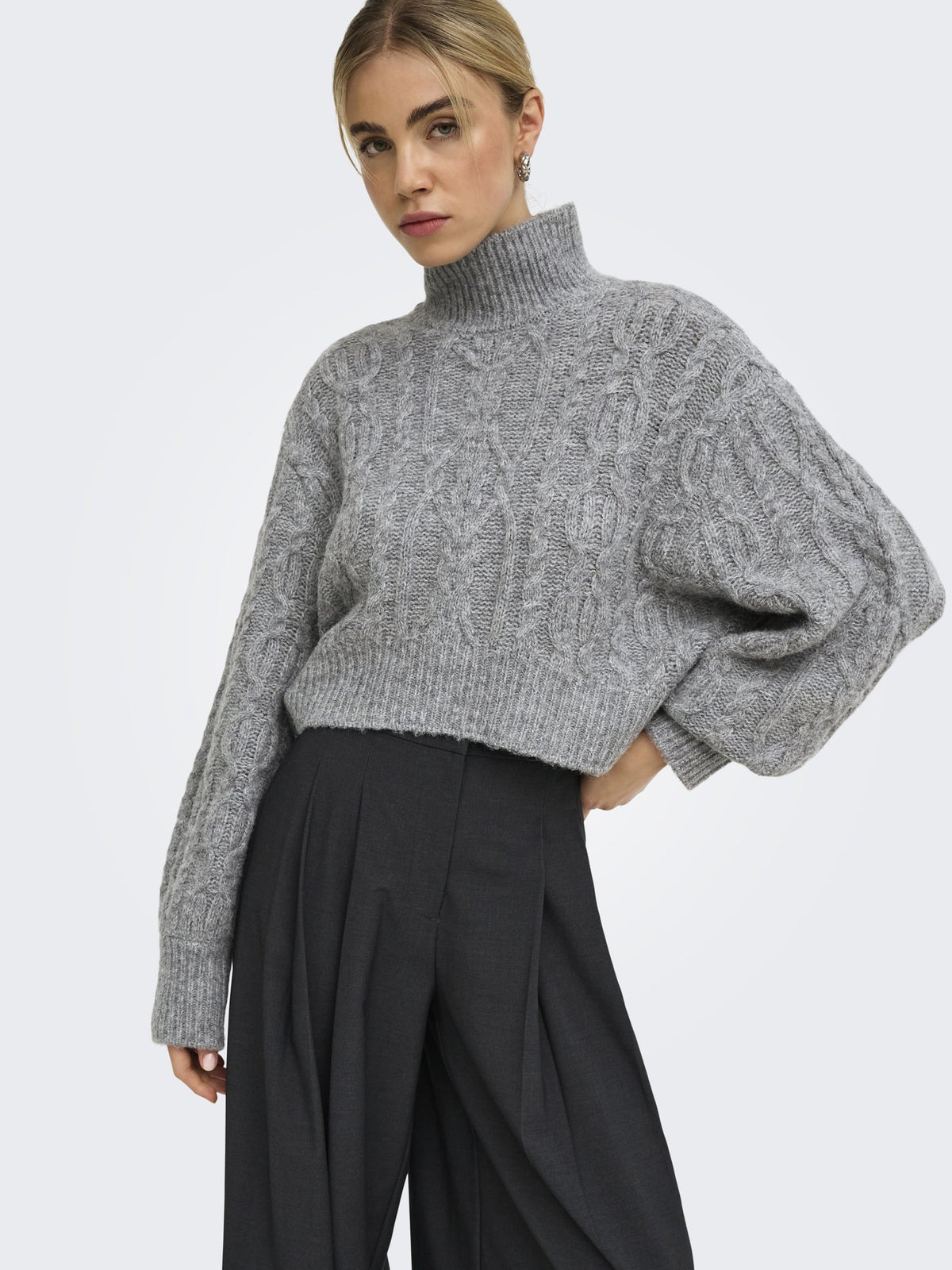 Only Damen Pullover Medium Grey Mel