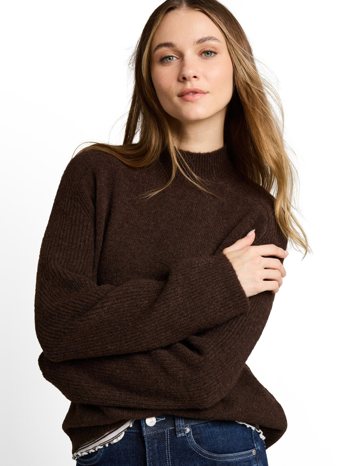 Tom Tailor denim Damen Pullover Cool Dark Brown