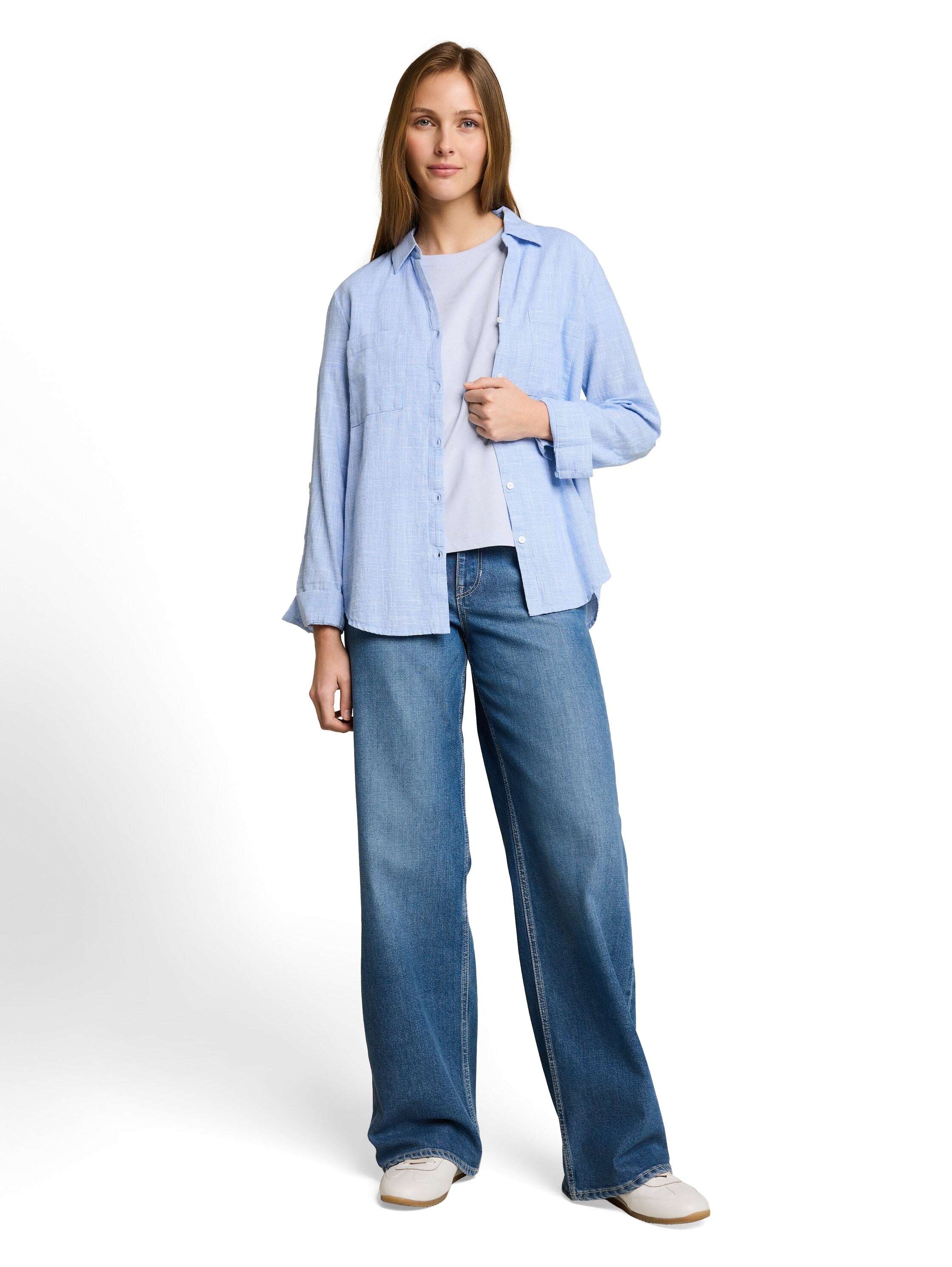 Tom Tailor denim Damen T-Shirts Mountain Sky Bl